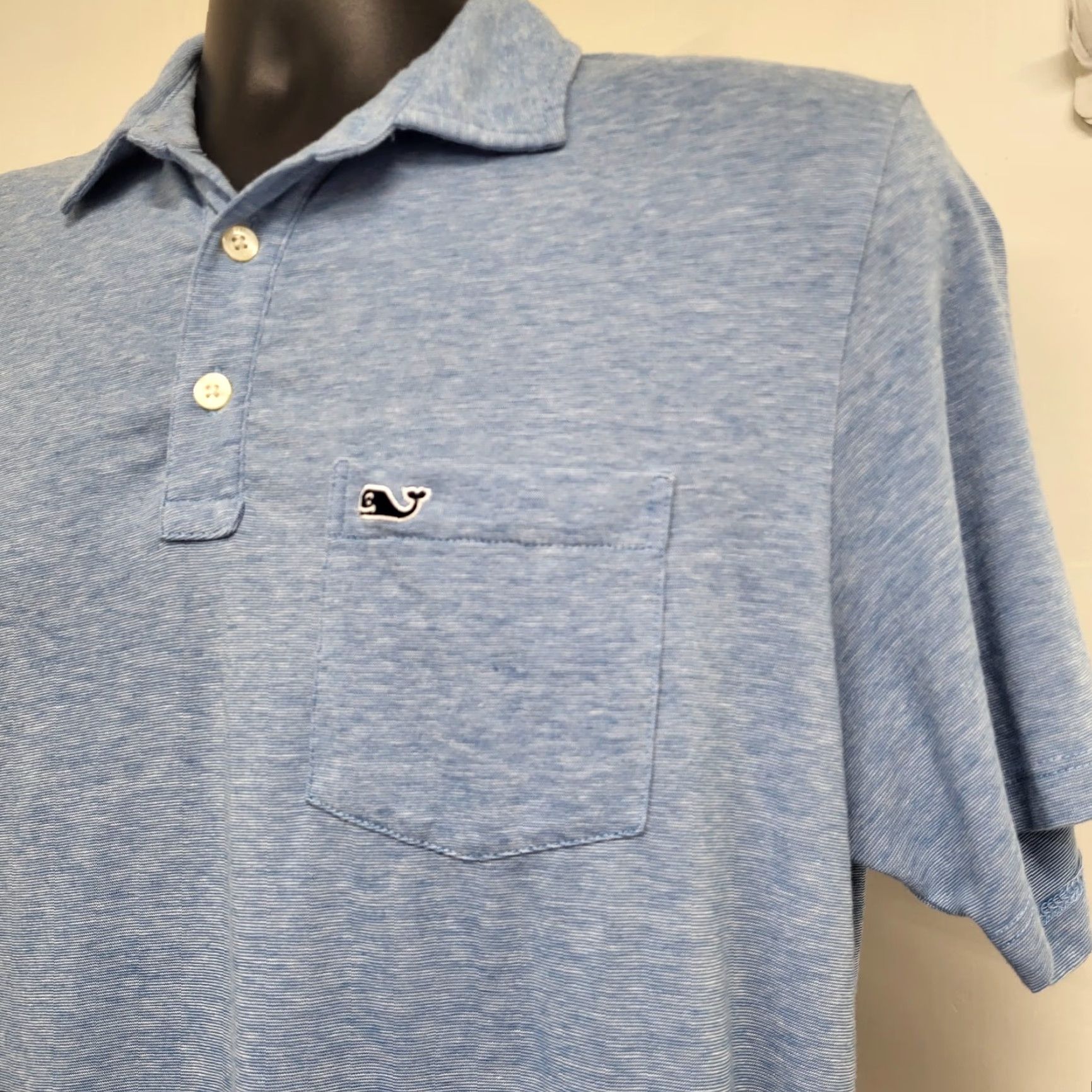 Vineyard Vines Vineyard Vines Polo Shirt Men's Medium Heather Blue Pocket Logo Edgartown Shirt Size US M / EU 48-50 / 2 - 2 Thumbnail