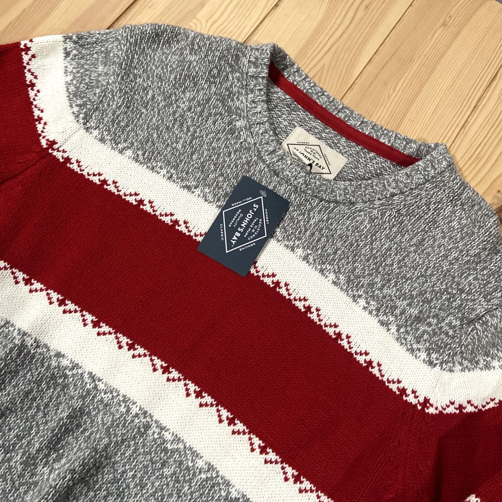 Vintage VINTAGE St. John's Bay Sweater Size Large Wool Cotton Red Fair Isle Pullover Crew Neck Long Sleeve Men 80s Classic Retro Knit Regular Boys/Girls? Size US L / EU 52-54 / 3 - 2 Thumbnail
