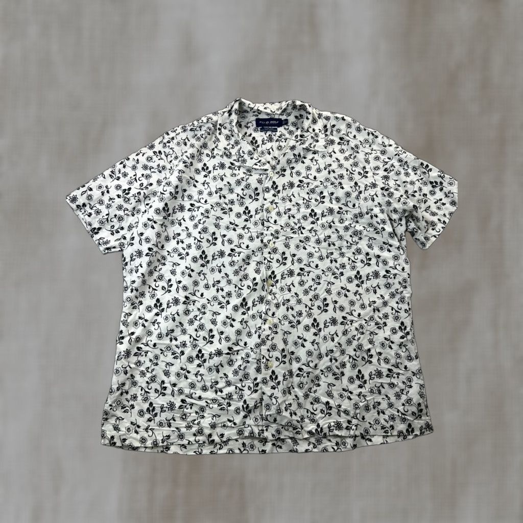 Polo Ralph Lauren Polo Ralph Lauren Shirt XL White Flower Floral Short Sleeve Button-Up Button-Down Collared Casual Men Size US XL / EU 56 / 4 - 1 Thumbnail