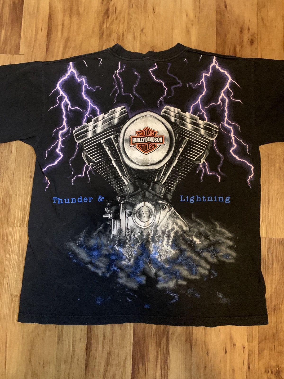 Harley Davidson Vintage Harley Davidson Thunder & Lightning Shirt Size US M / EU 48-50 / 2 - 2 Thumbnail