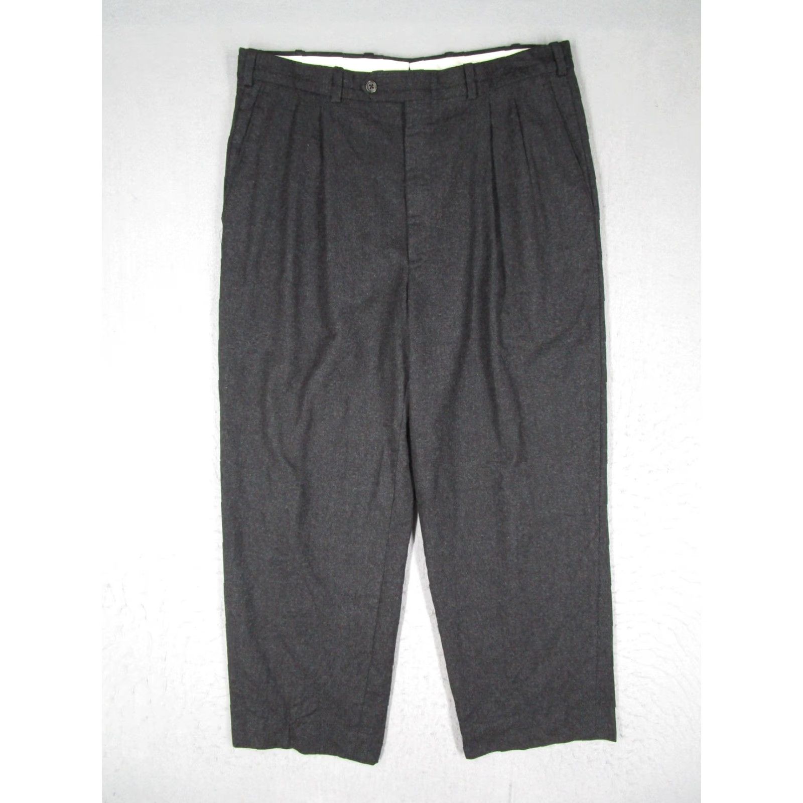 Vintage VINTAGE JB Britches Pants Mens 34x28 Gray Wool Pleated Dress Trousers Made USA Retro Size US 34 / EU 50 - 2 Thumbnail
