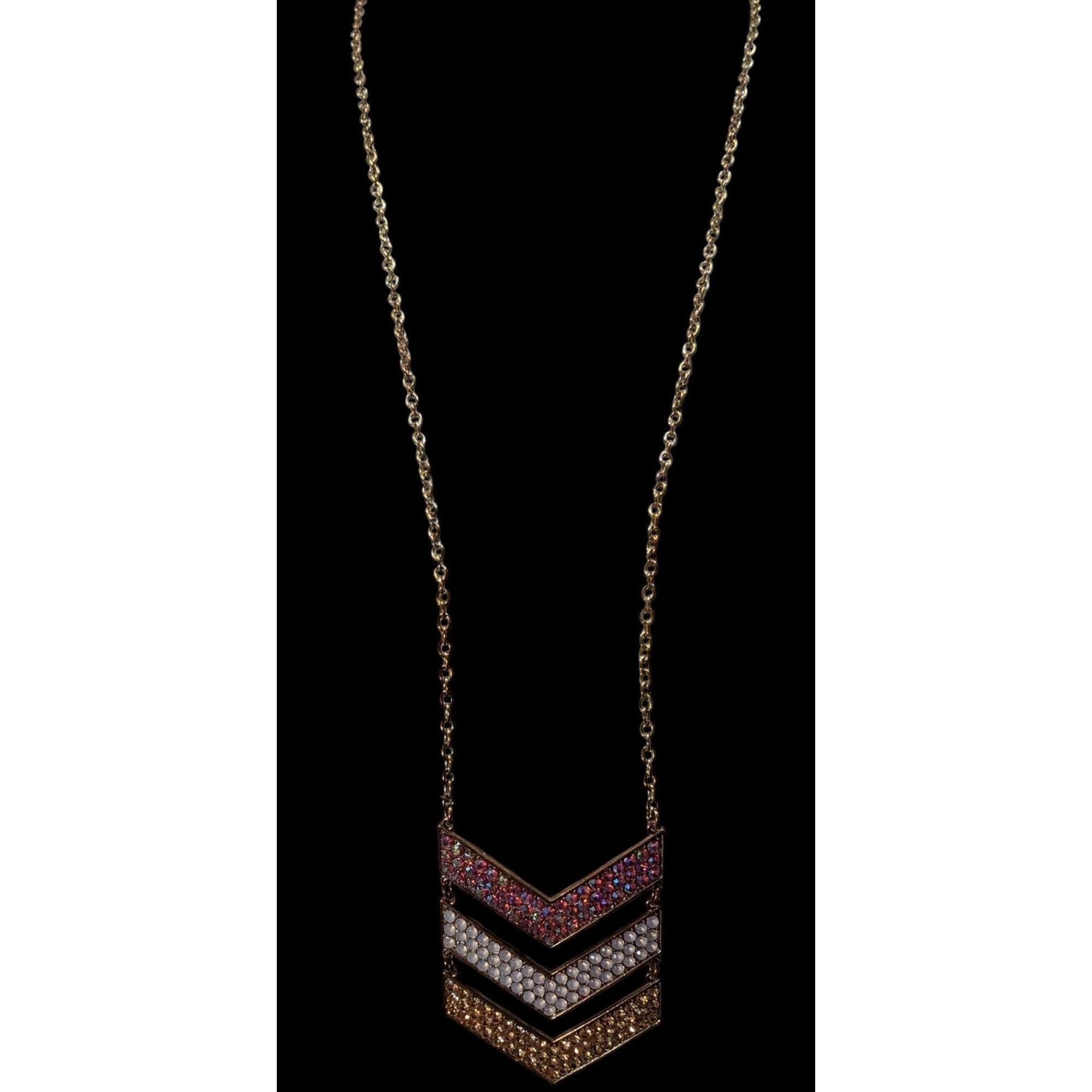 Other Whimsical Glam Multi Chevron Rhinestone Pendant Necklace Size ONE SIZE - 7 Thumbnail