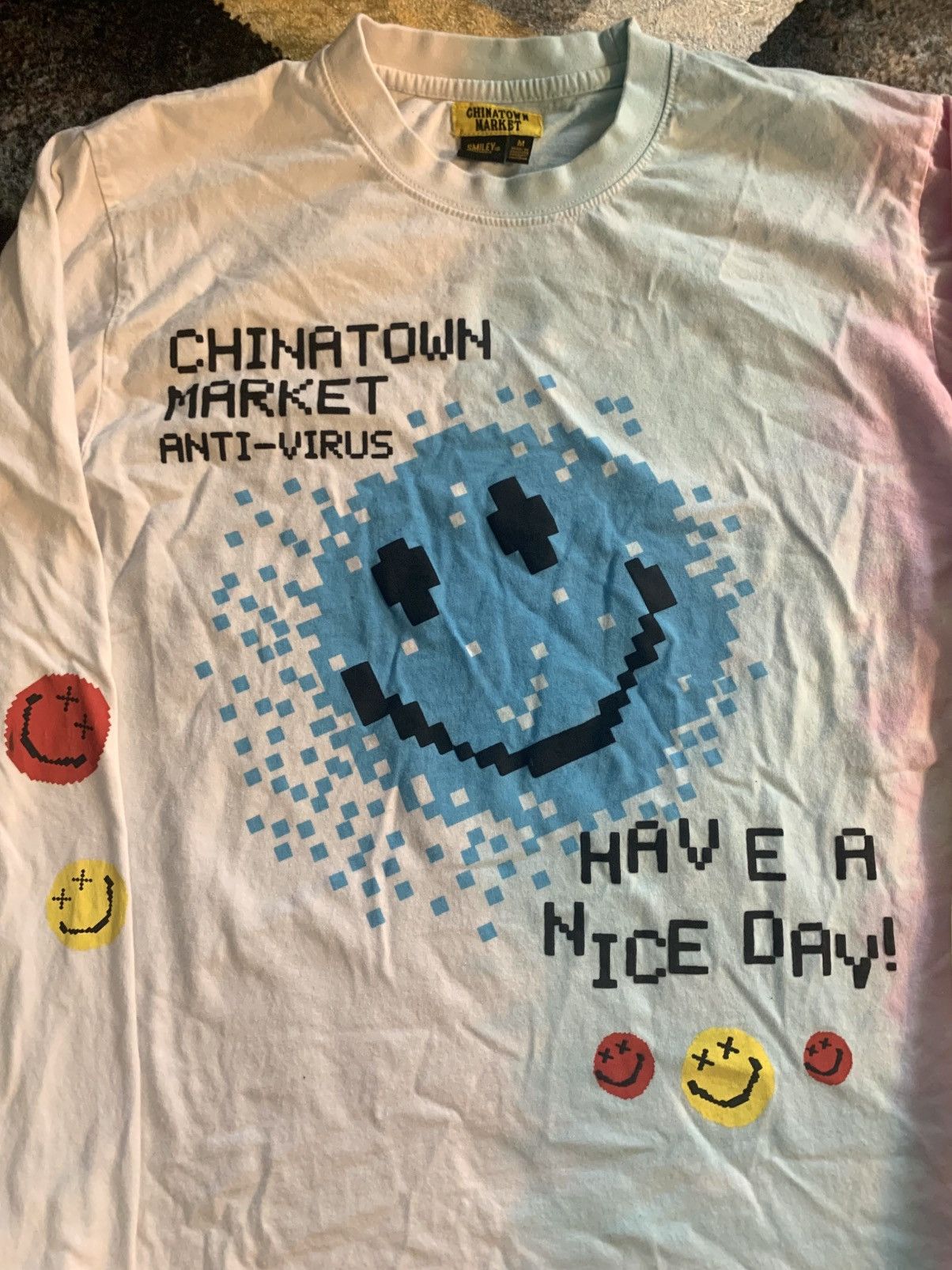 Market Chinatown Market Long Sleeve T-Shirt Tye Dye Smiley Face Size ONE SIZE - 2 Thumbnail