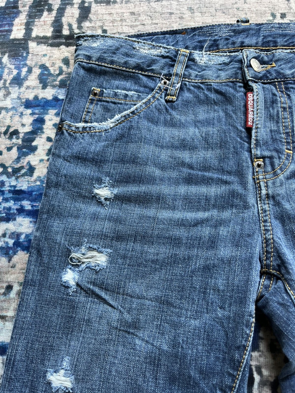 Dsquared2 💦DSQUARED2 Distressed Style Denim Jeans Size 38" / US 16 / IT 52 - 6 Thumbnail