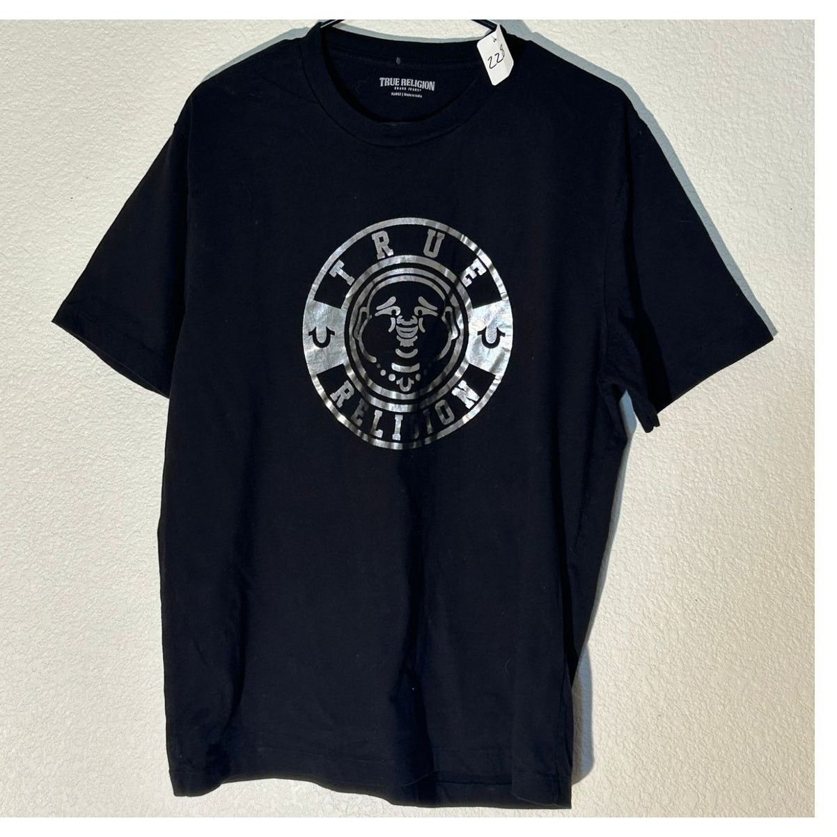 True Religion True Religion Men's Black T-Shirt with Silver Logo - XL Size US XL / EU 56 / 4 - 2 Thumbnail