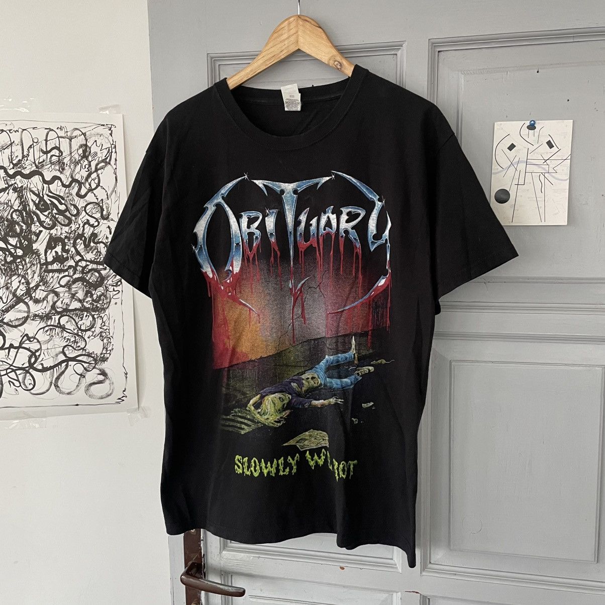 Band Tees Vintage Obituary Slowly We Rot Death Metal Band T-shirt Size US L / EU 52-54 / 3 - 1 Thumbnail