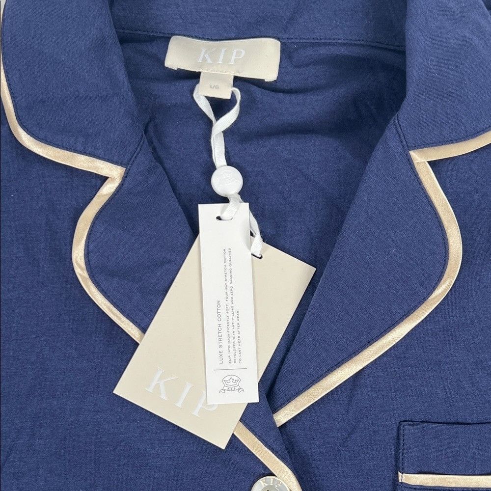 Other KIP Women's Luxe Stretch Cotton Pajama Set in Midnight Blue Size XS / US 0-2 / IT 36-38 - 3 Thumbnail