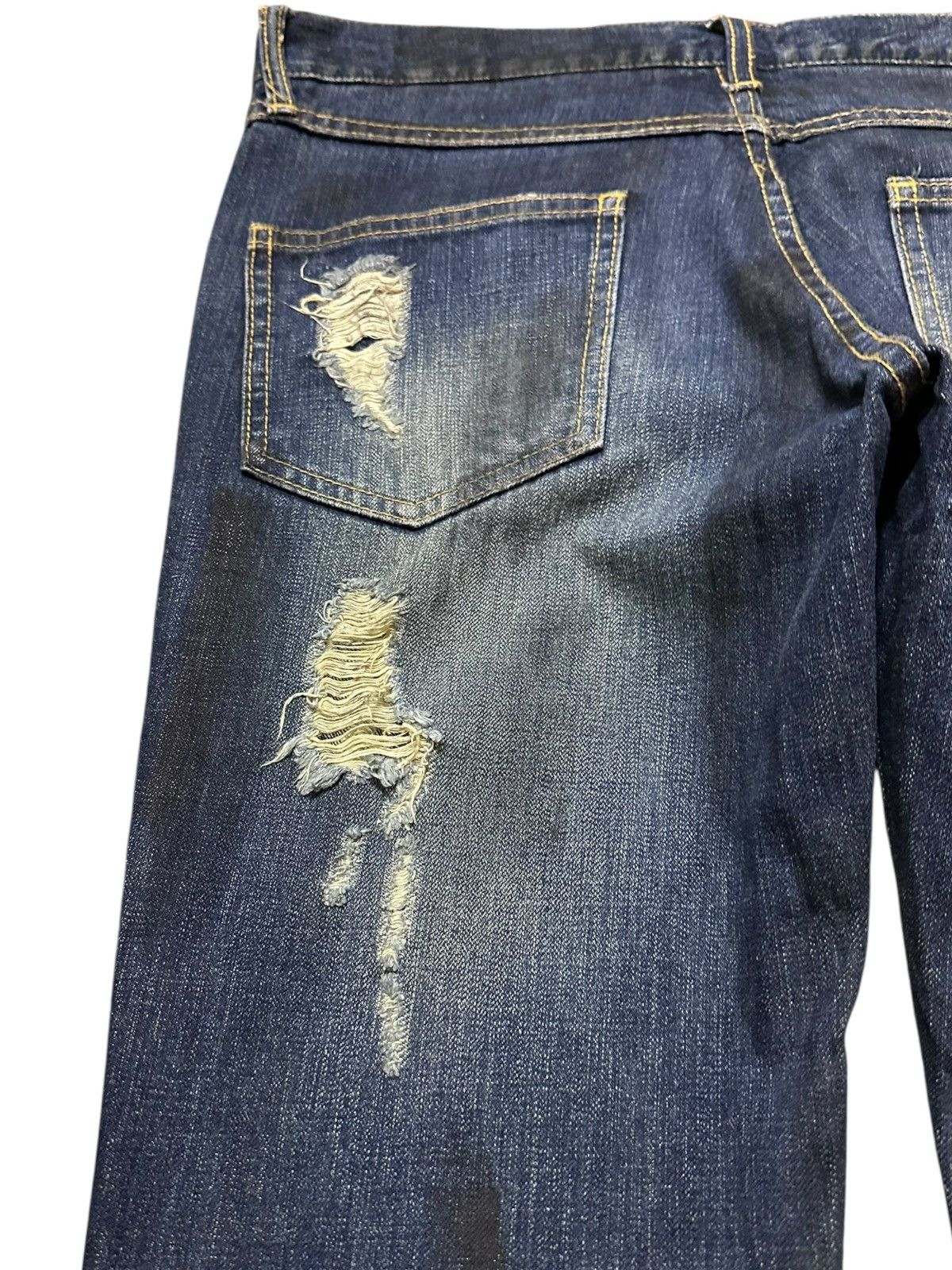 If Six Was Nine Vintage Seil Flare Bootcut Ripped Distressed Denim Size US 31 - 8 Thumbnail