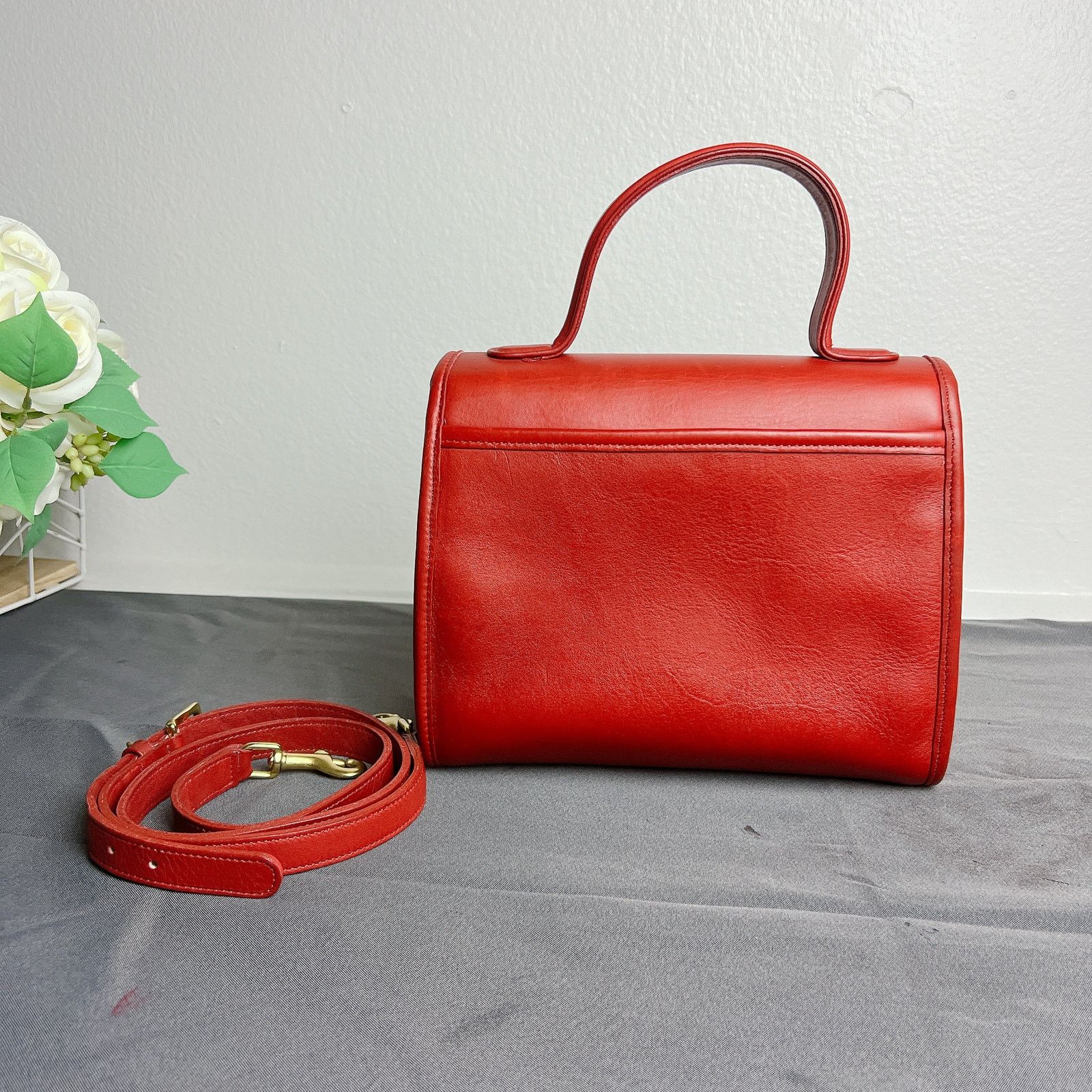 Coach RARE! Coach Vintage Red Manor Top Handle Satchel Bag 9977 Size ONE SIZE - 4 Thumbnail