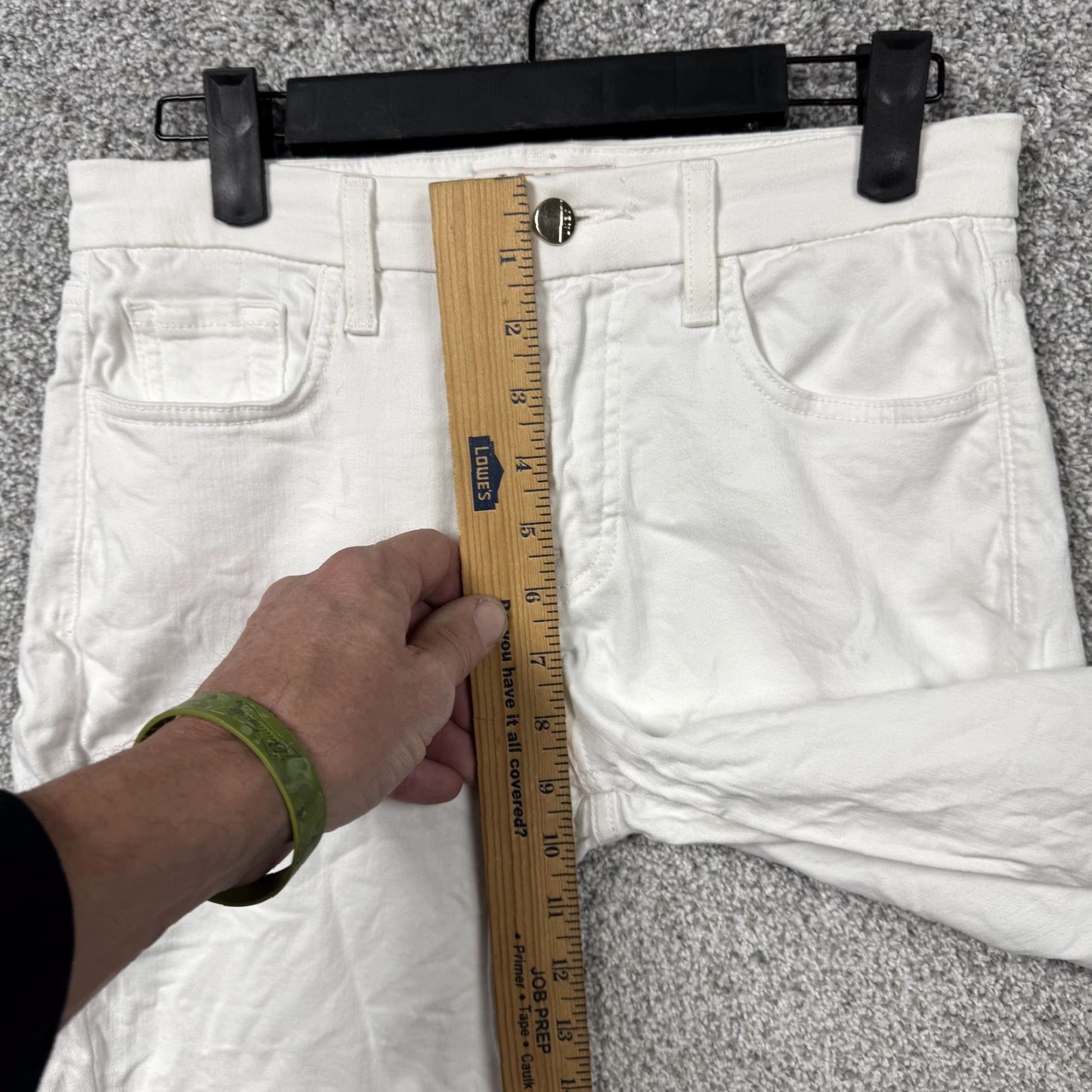 Vintage Seven7 JEN7 Jeans Womens 2 White Cropped Skinny Stretch Denim Mid Rise Ankle Size 26" / US 2 / IT 38 - 6 Thumbnail