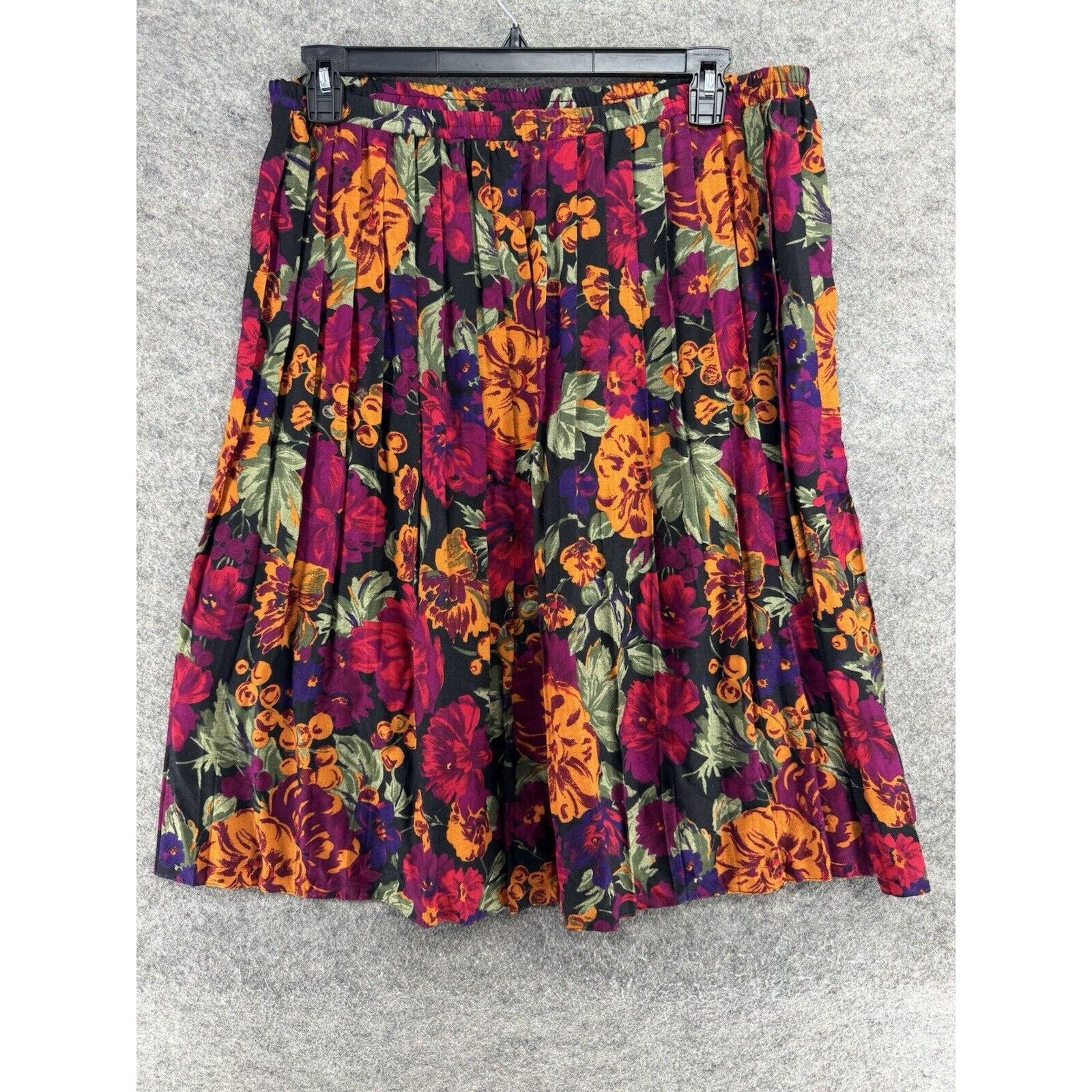 Other Vintage Skirt Womens M Petite Floral Pleated Bloomcore Midi Size 35" - 1 Thumbnail