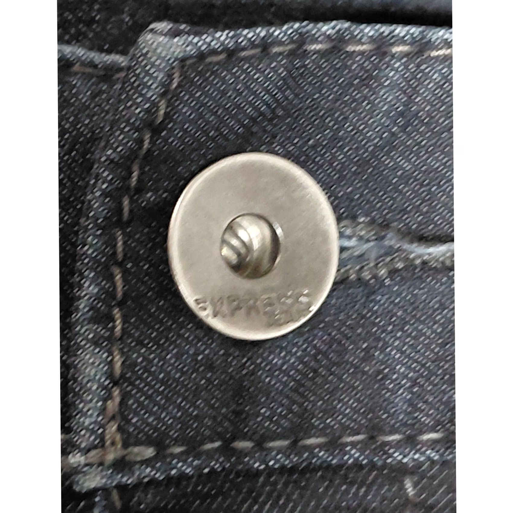 Express EXPRESS Jeans Button Accents Skinny Jeans Blue Women Size 8 Denim Cotton Spandex Solid Stretch Wear Regular Fit Women Size 30" / US 8 / IT 44 - 3 Thumbnail