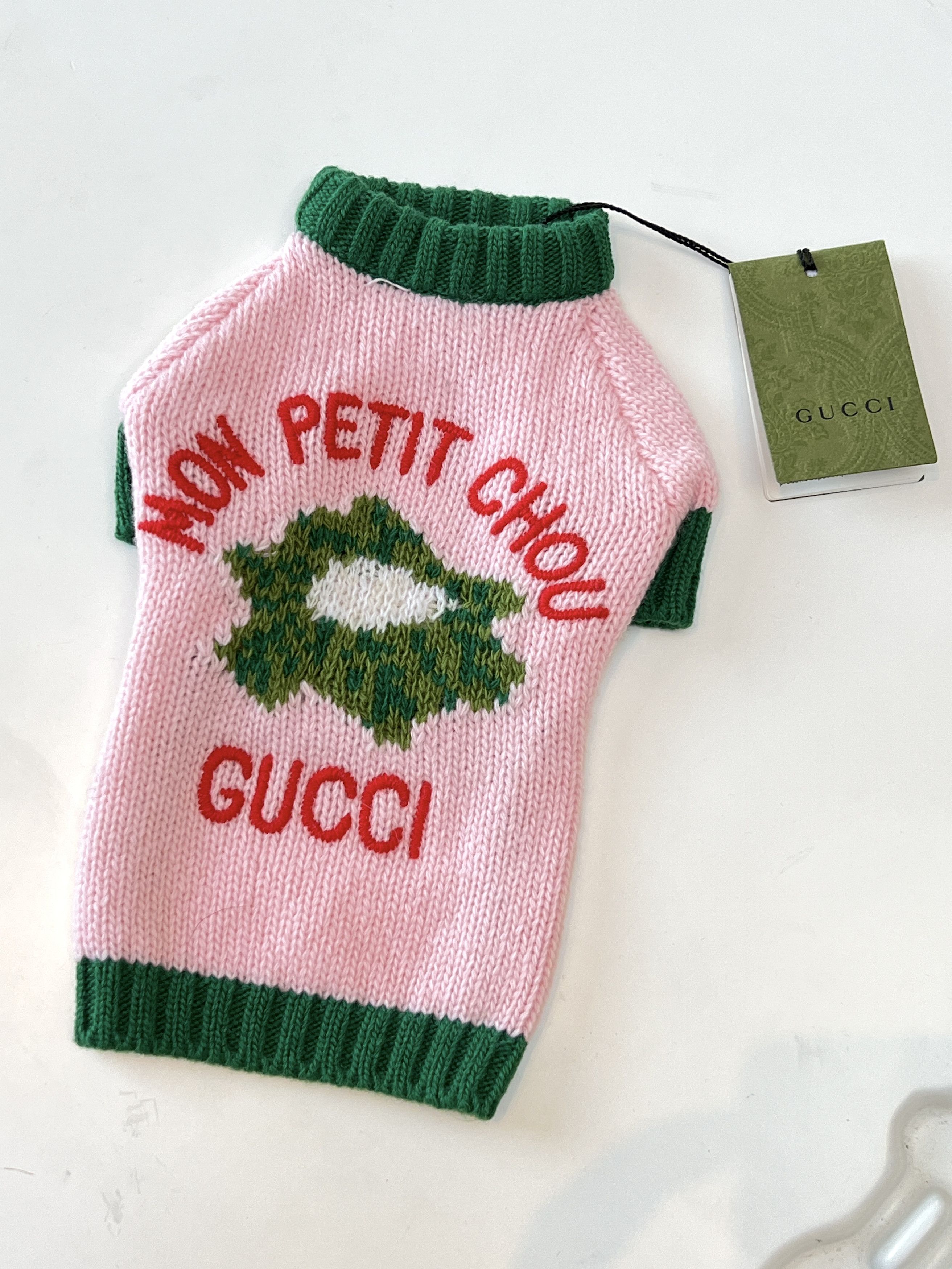 image of Gucci Mon Petit Chou Dog Jumper in Pink, Women's