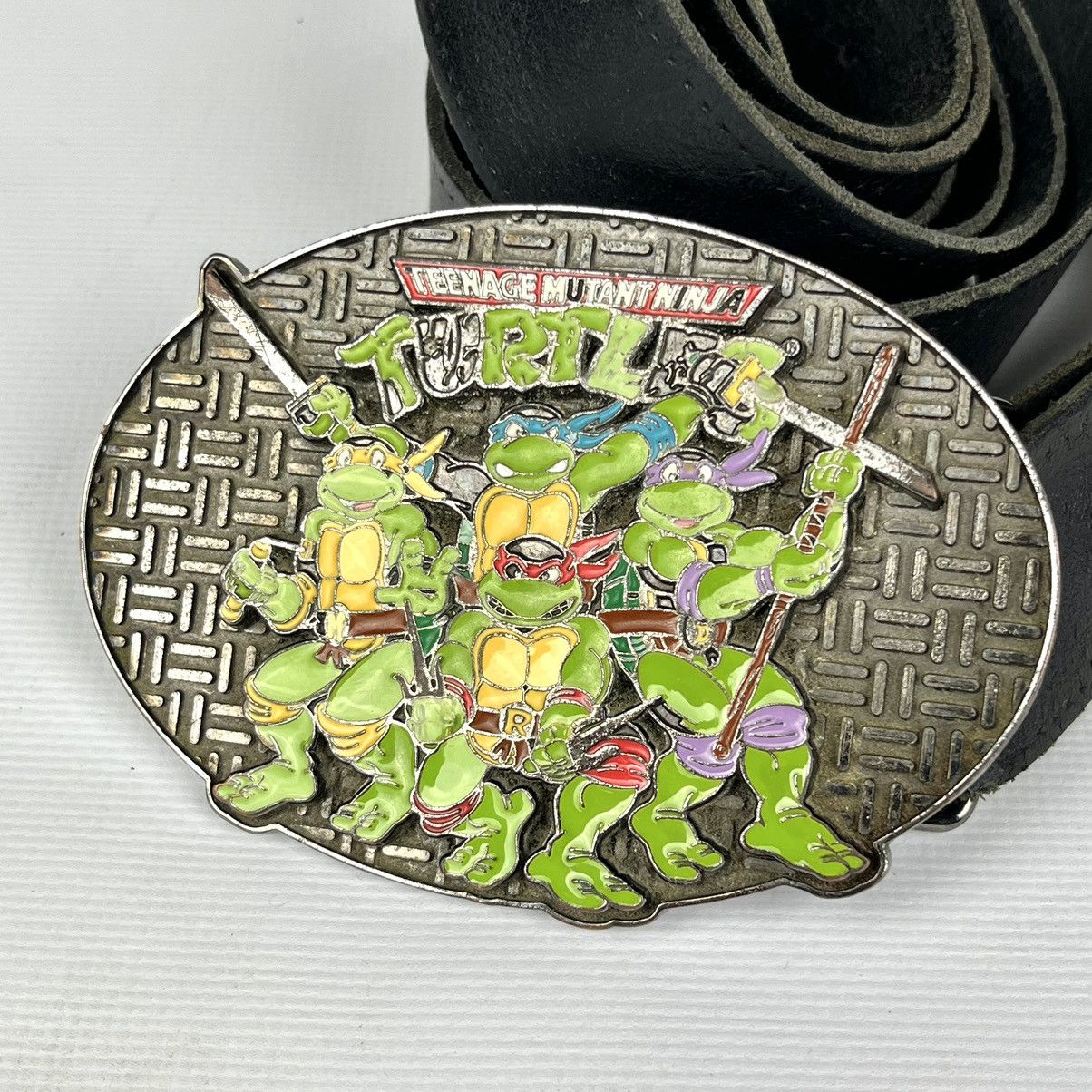 Cartoon Network × Vintage Very Rare Vintage Teenage Mutant Ninja Turtle buckle belt 90 Size ONE SIZE - 3 Thumbnail