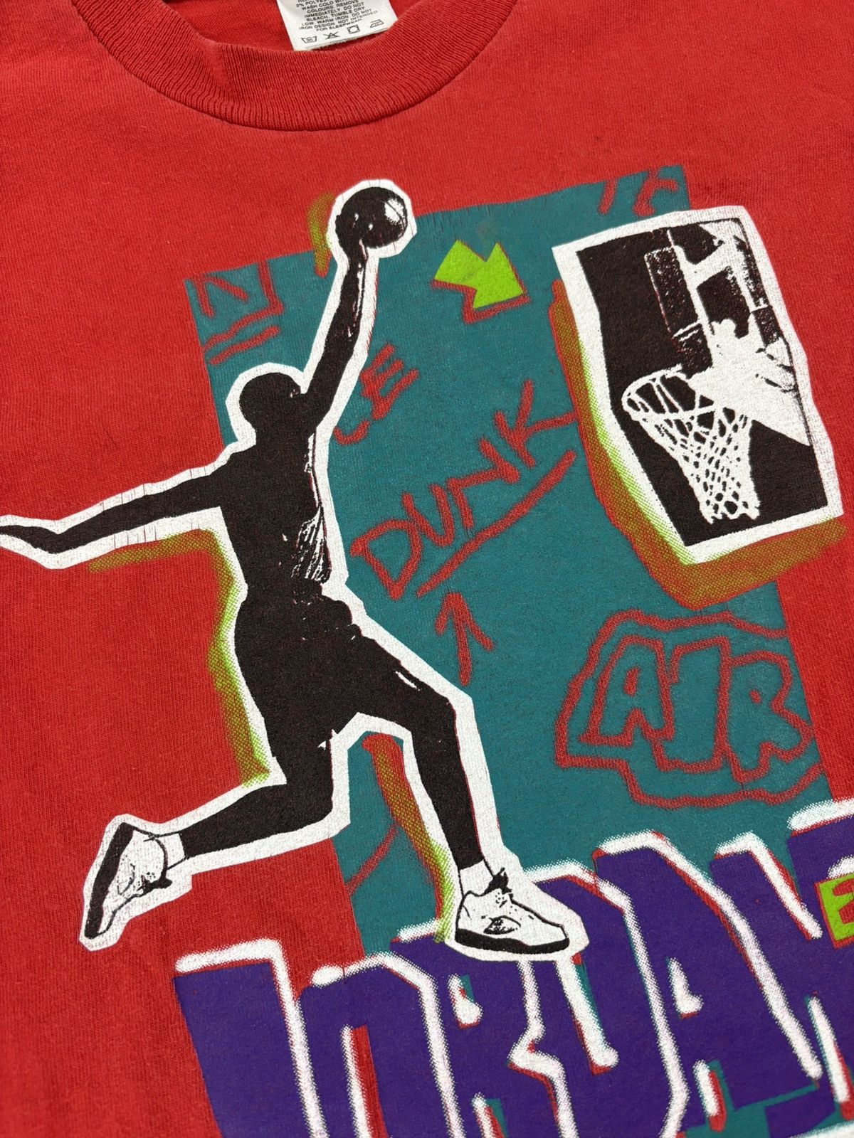 Nike Vintage Nike Jordan Dunk Graphic Red T Shirt 90s Style Size US M / EU 48-50 / 2 - 3 Thumbnail