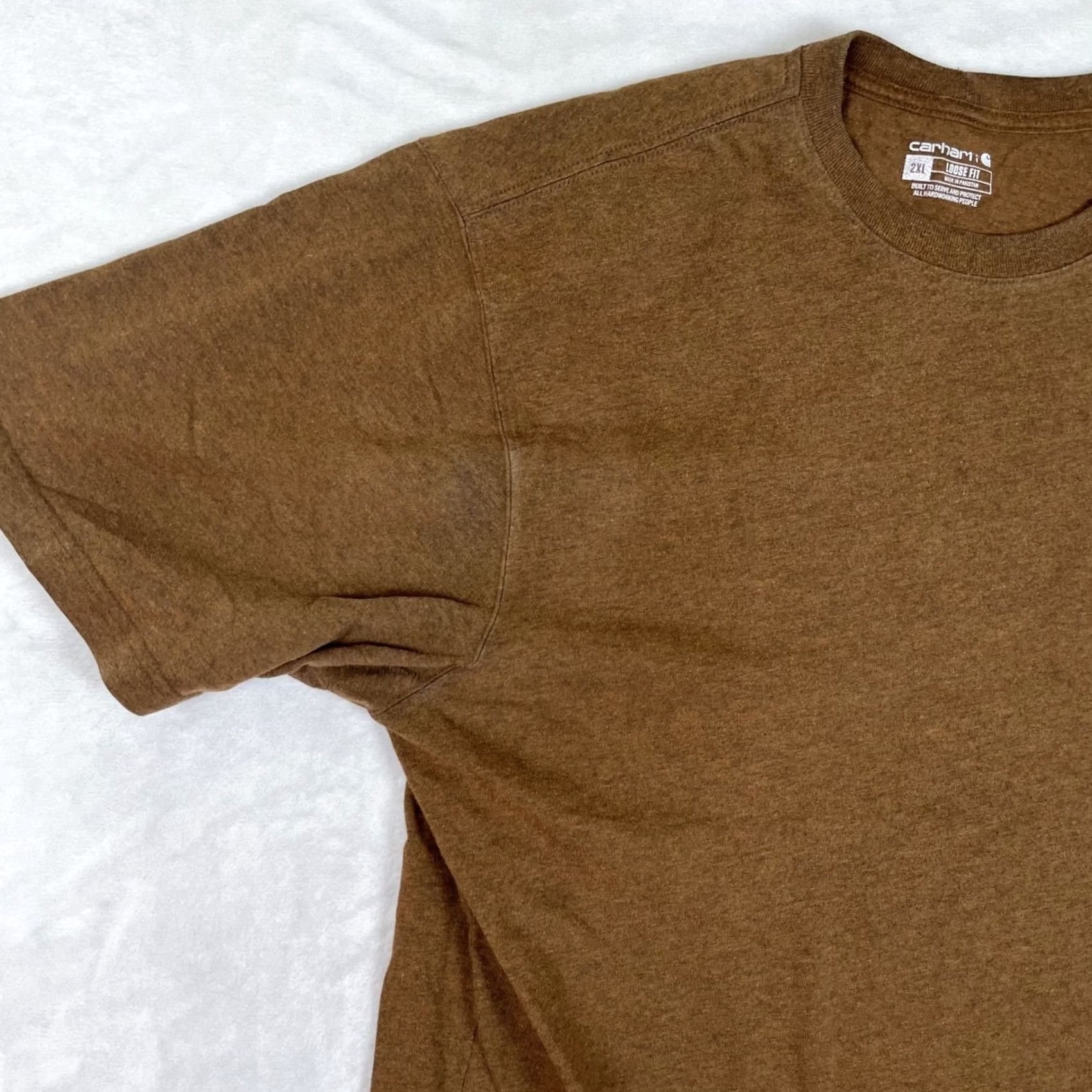 Carhartt Carhartt Shirt 2XL Brown Pocket T-Shirt Crew Neck Short Sleeve Men's K87 Vintage 90s Grunge Work Wear Size US XXL / EU 58 / 5 - 4 Thumbnail