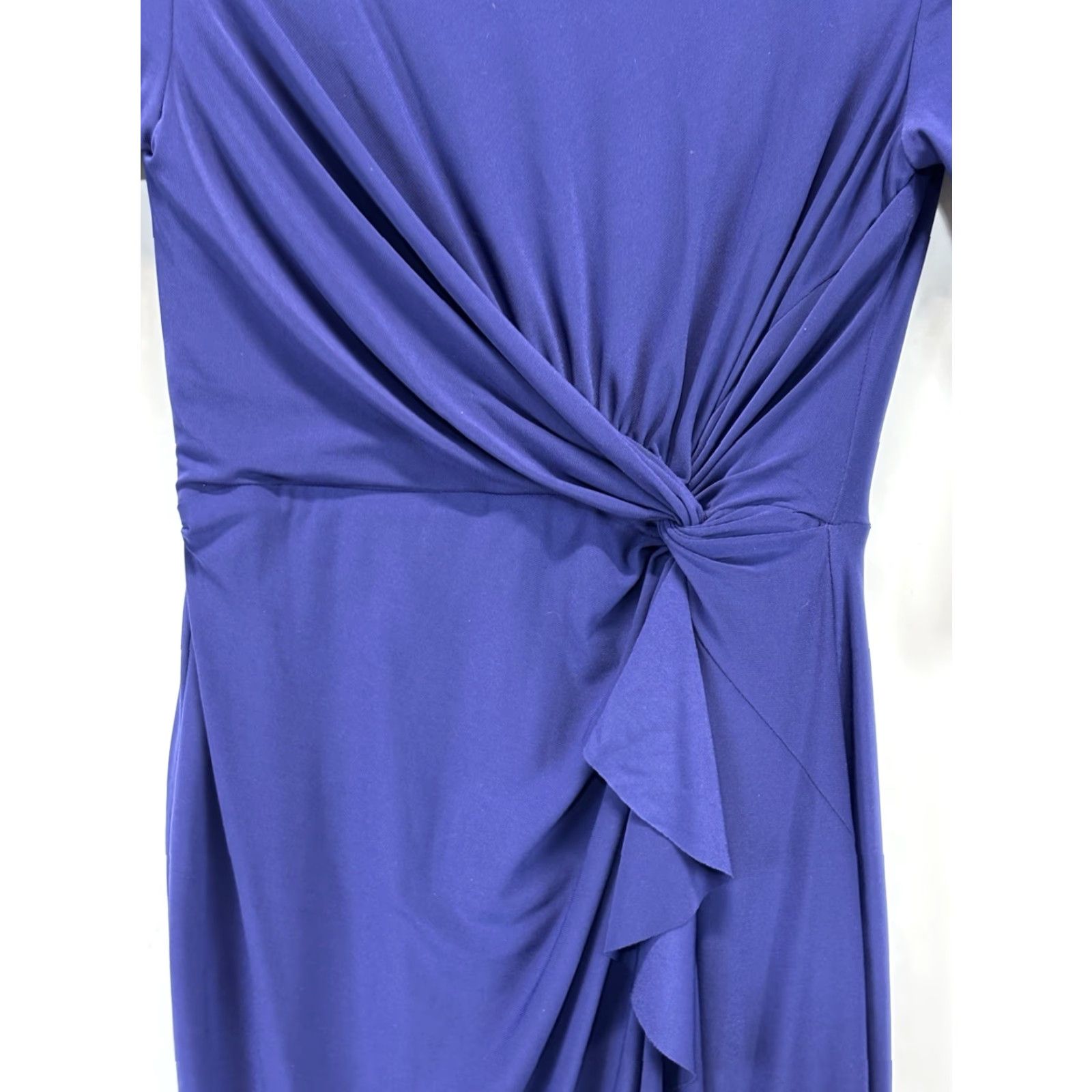 Ralph Lauren Lauren Ralph Lauren Twist Front Jersey Dress Women’s 2P Petite Blue 3/4 Sleeve Knee Length Sheath Womens Size XS / US 0-2 / IT 36-38 - 3 Thumbnail