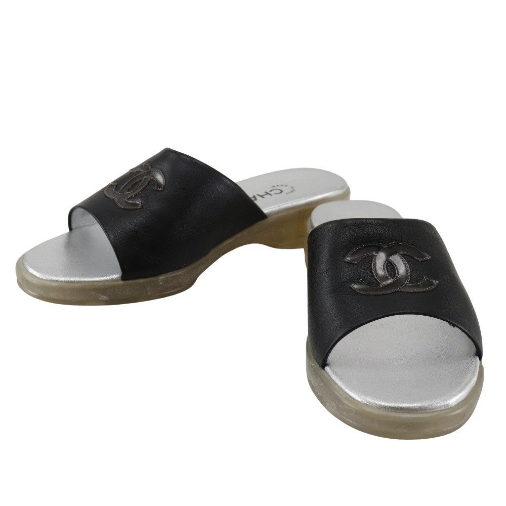 Chanel Chanel Chanel Coco Mark Leather Sandals Leather Shoes DUTY FREE for USA Size ONE SIZE - 1 Thumbnail