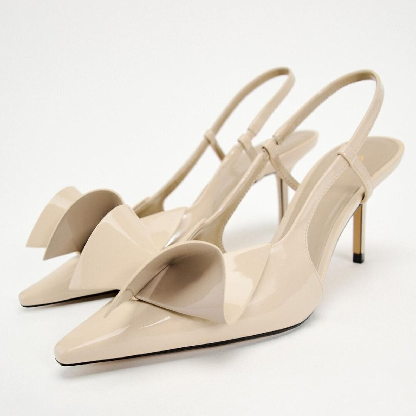Zara ZARA Faux Patent Leather Slingbacks Size US 7.5 / IT 37.5 - 18 Thumbnail