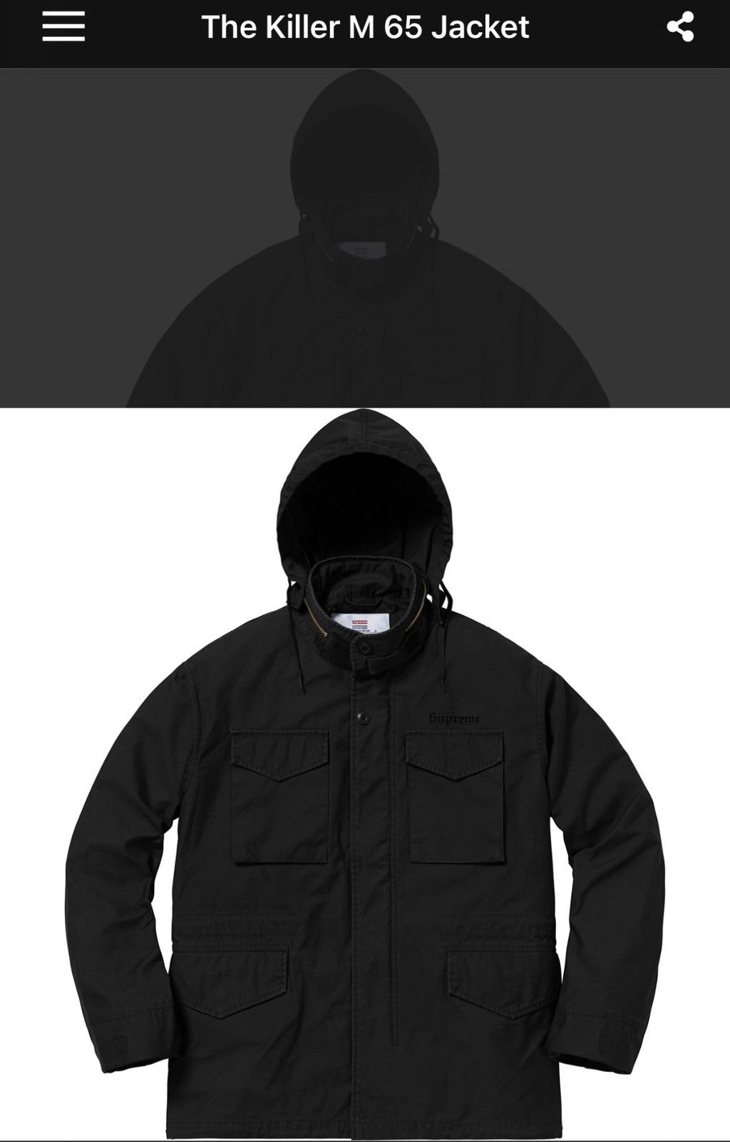 Supreme Supreme - the killer M-65 jacket Size US L / EU 52-54 / 3 - 5 Thumbnail