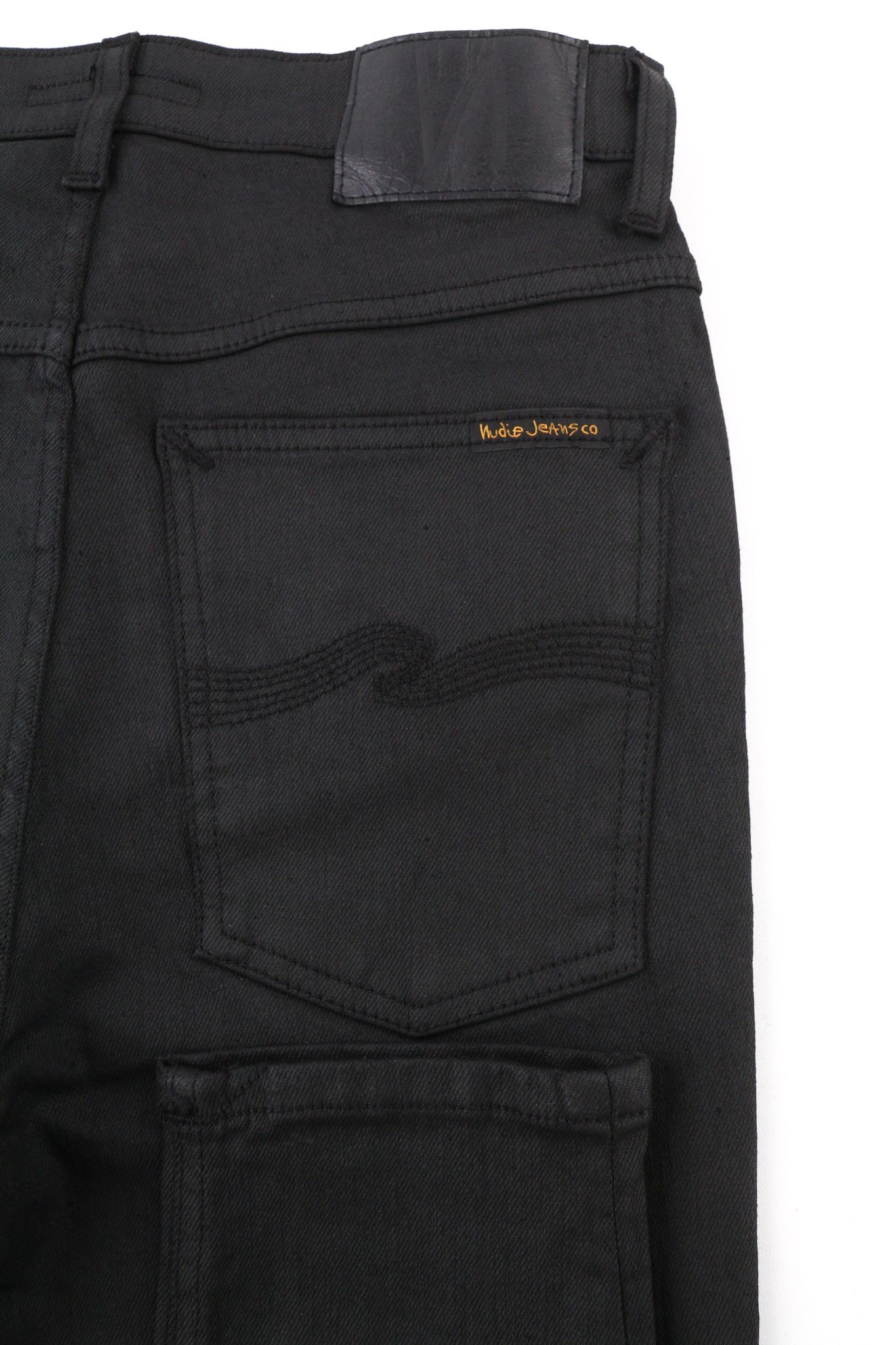 Nudie Jeans HIGHTOP TILDE PAINTED BLACK W28/L32 Denim Jeans 80438 Size US 28 / EU 44 - 5 Thumbnail