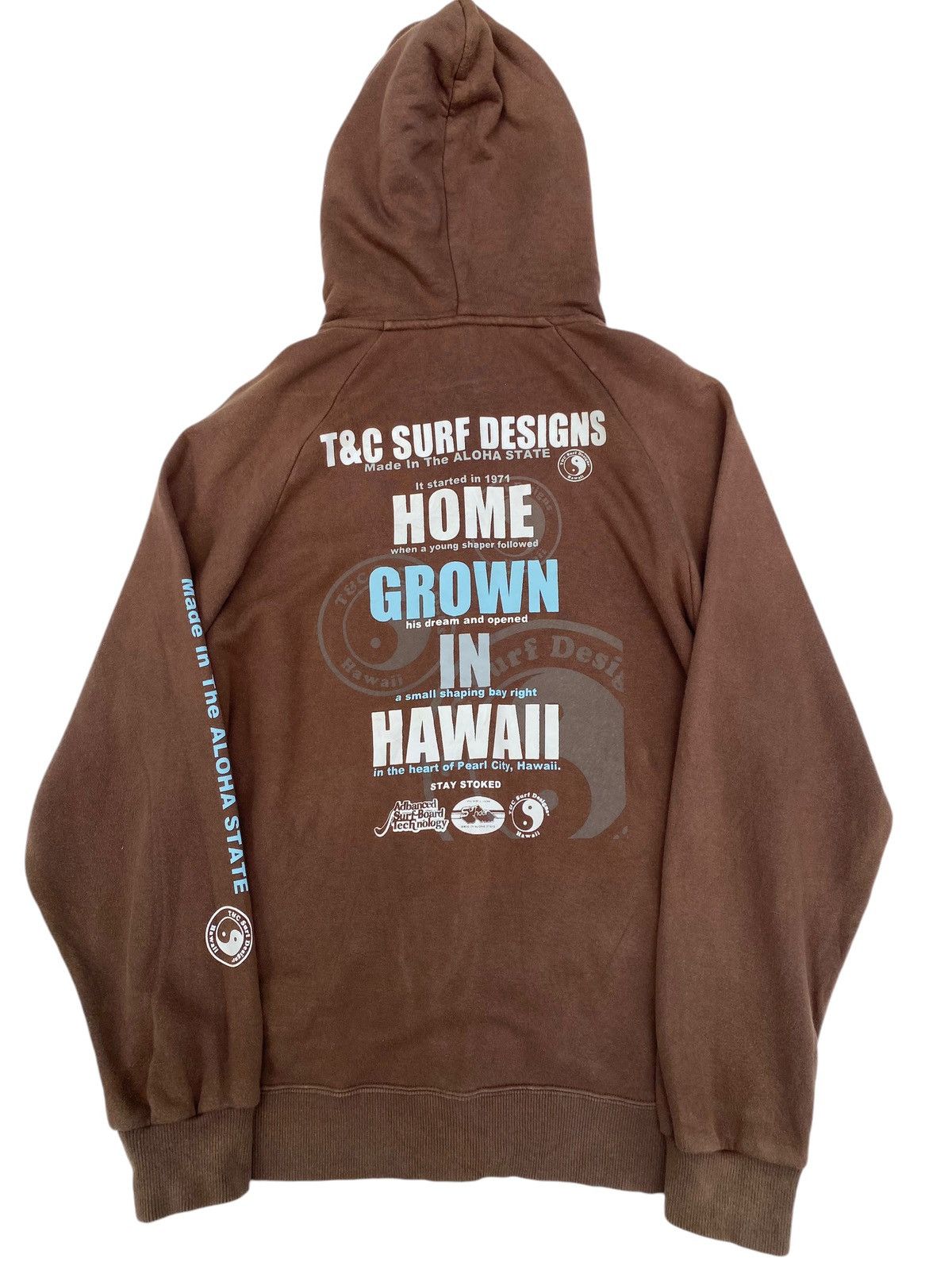 Vintage Vtg T&C Surf Hoodie Zip Up Brown Size US M / EU 48-50 / 2 - 1 Thumbnail