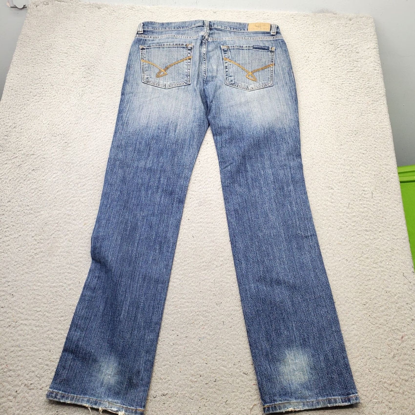 Denime Uncharted Territory Jeans Womens Size 31 Blue Denim Straight Leg 5-Pocket Stretch Regular Fit 32.25 Inseam Mens Womens Size 24" / US 00 / IT 34 - 2 Thumbnail