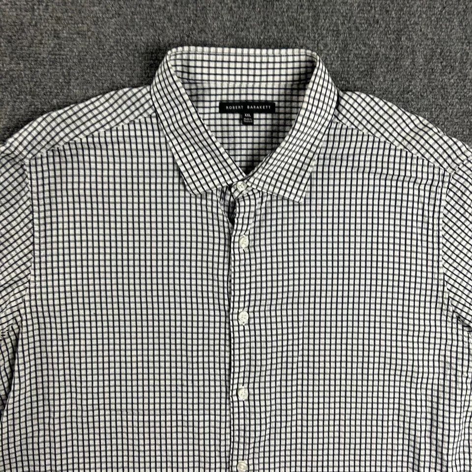 Robert Barakett Robert Barakett Shirt Mens XXL White Check 2XL Cotton Size US XXL / EU 58 / 5 - 2 Thumbnail