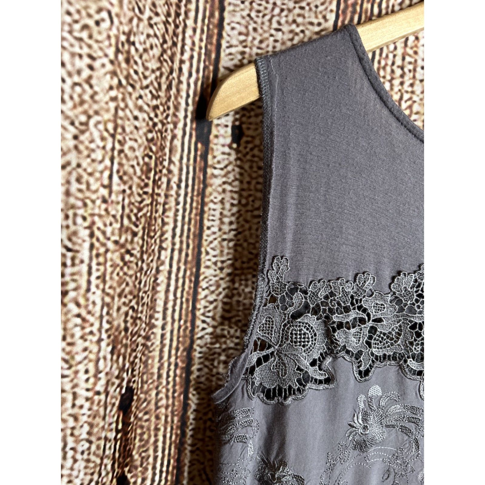 Vintage Sundance Dress Size 6 Gray Embroidered Womens Rayon Size M / US 6-8 / IT 42-44 - 6 Thumbnail