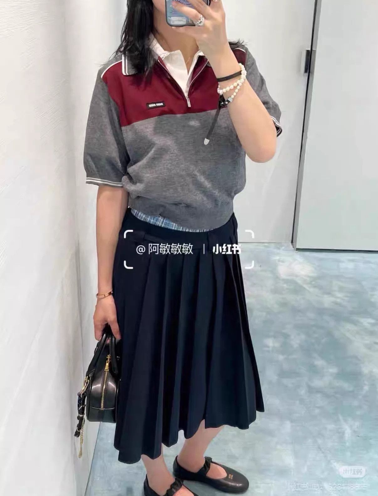 Miu Miu MIU MIU 25 S/S Silk-Cotton Top 38 (Bust 100, L52) Size XS / US 0-2 / IT 36-38 - 9 Thumbnail