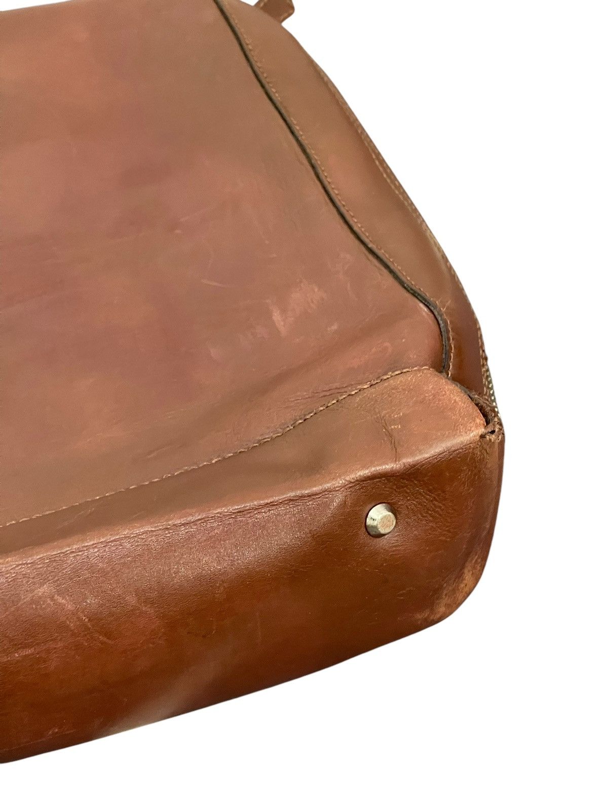 Japanese Brand Full Leather Patina The Suit Company Brief Bag 2🟩0 Size ONE SIZE - 7 Thumbnail