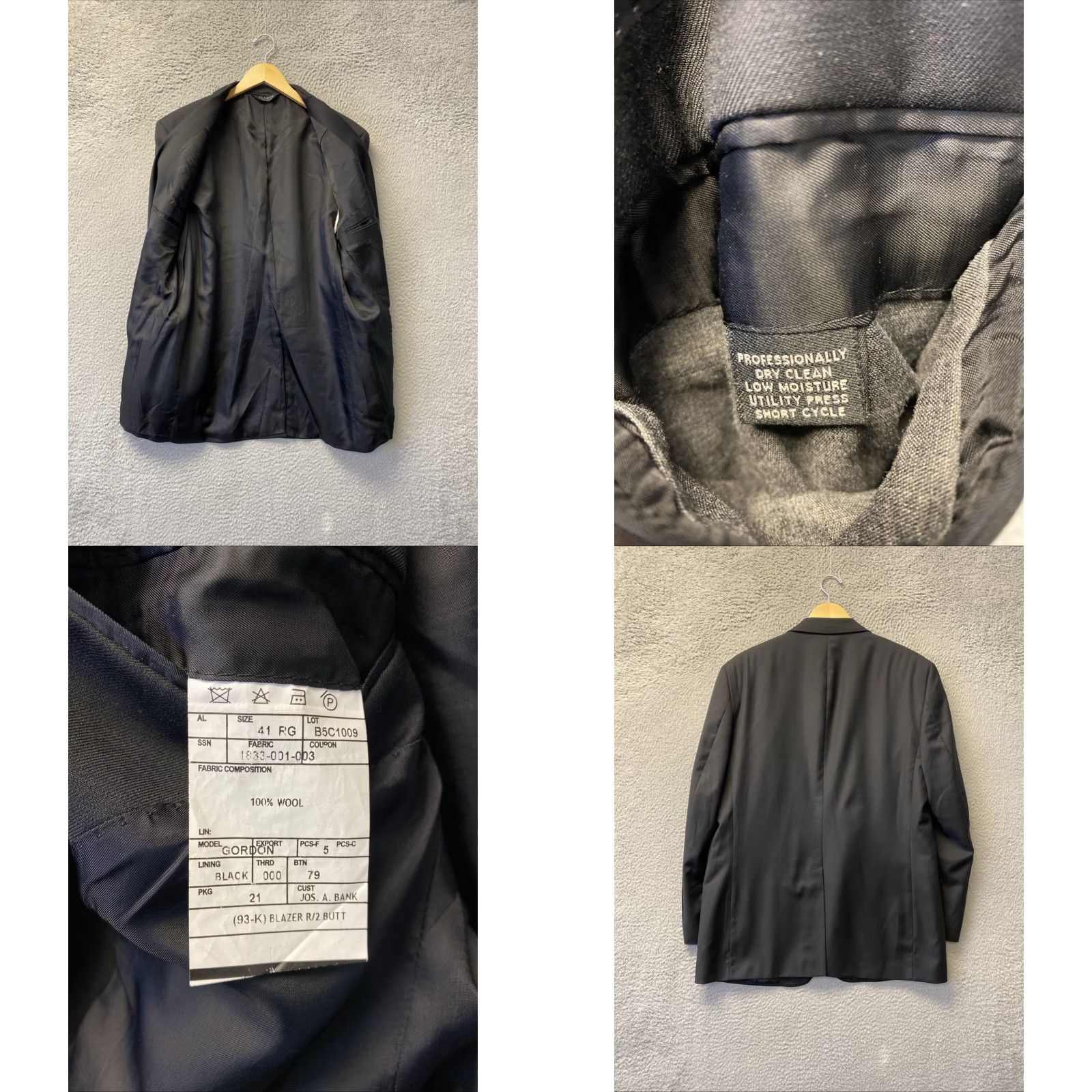 Jos. A. Bank Jos. A. Bank Blazer Sport Coat 41R Men Black 100% Wool Two-Button Single-Vented Gold Button Regular Size 41 Mens Jacket Coat Size 42R - 8 Thumbnail