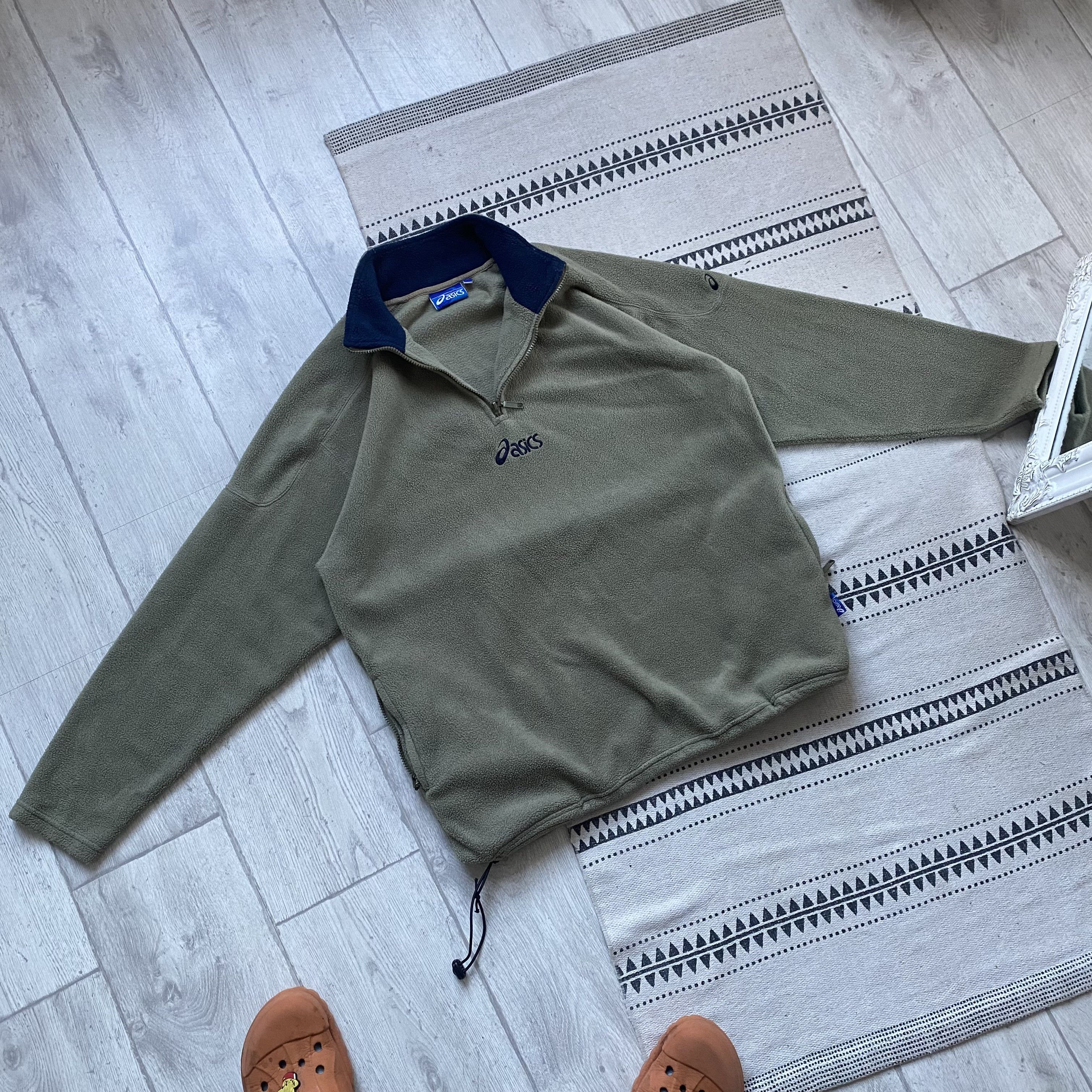 Asics 🏔️ Vintage 90s Gorpcore Asics Fleece Sweater Center logo Size US M / EU 48-50 / 2 - 8 Thumbnail