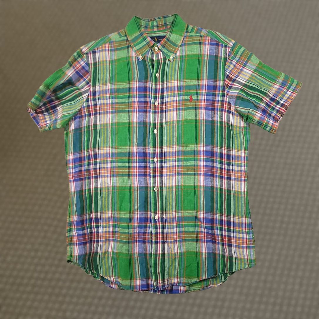 Ralph Lauren Ralph Lauren Shirt Mens L Colorful 100% Linen Plaid Madras Camp Pony Shirt Size US L / EU 52-54 / 3 - 1 Thumbnail