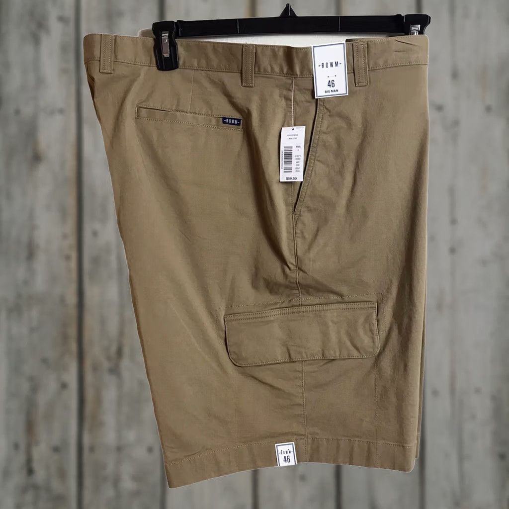 Vintage ROWM Cargo Shorts Mens 46 BIG Tan Walking Stretch Flat Front Casual NEW Size US 30 / EU 46 - 1 Thumbnail