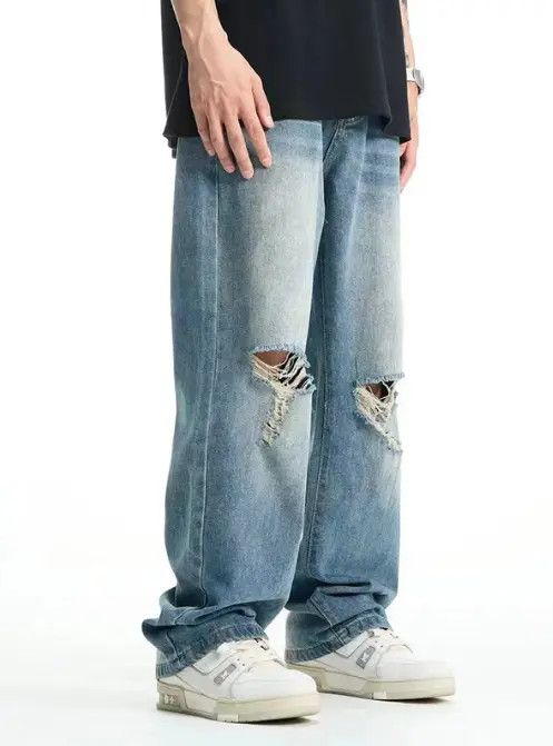 Japanese Brand Minako x Rina Fashion high street cool ripped jeans y2k Size US 34 / EU 50 - 3 Thumbnail