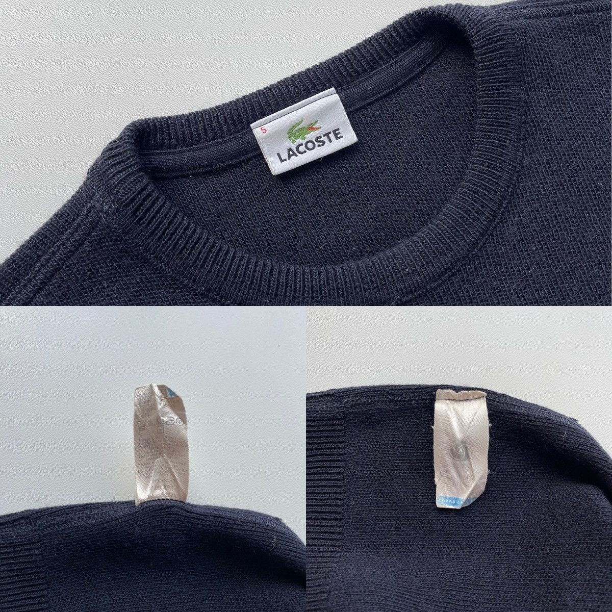 Lacoste × Vintage Lacoste Women Vintage Wool/Acrylic Knit Sweater Navy Size M / US 6-8 / IT 42-44 - 6 Thumbnail