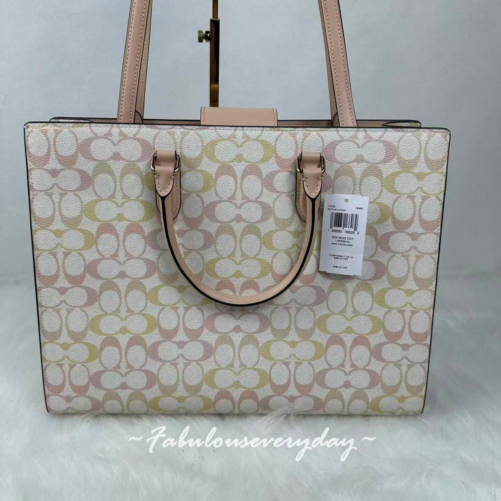 Coach Coach Maggie Tote Bag In Signature Canvas/Gold/Chalk/Pink Size ONE SIZE - 4 Thumbnail