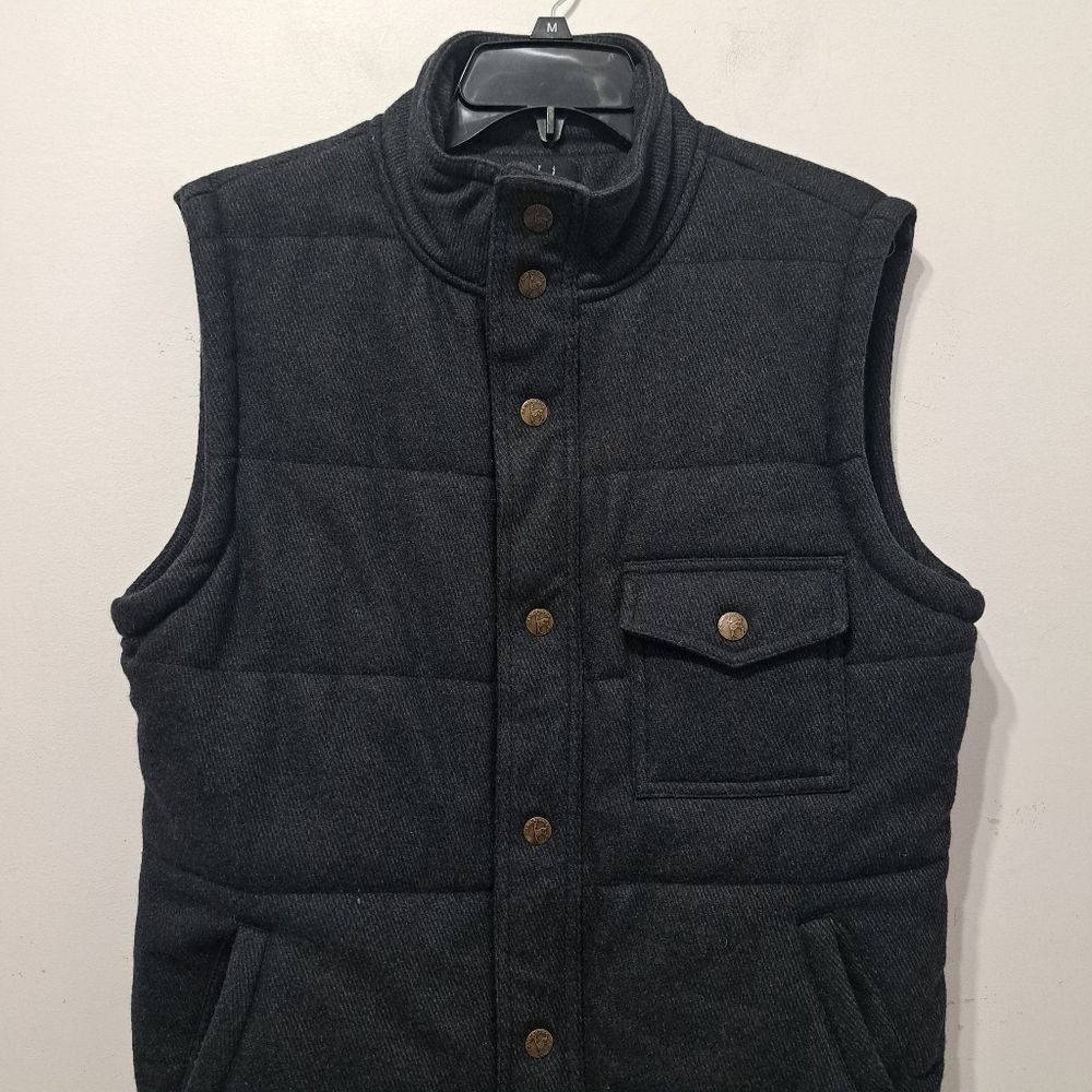 Kane & Unke Kane & Unke Quilted Puffer Mens Preppy Wool Vest Snap Button Large Dark Navy Size US L / EU 52-54 / 3 - 12 Thumbnail