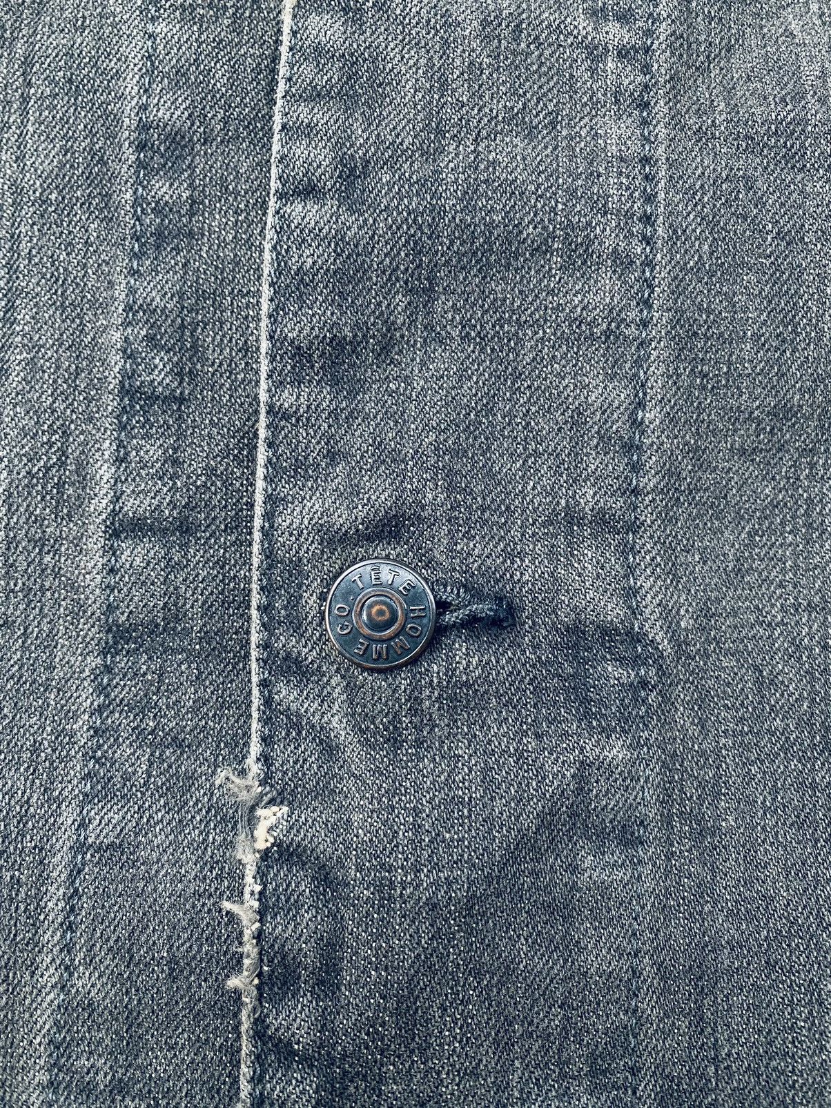 Tete Homme Vintage 90s Tete Homme Issey Miyake Denim Jacket Distressed Size L / US 10 / IT 46 - 13 Thumbnail