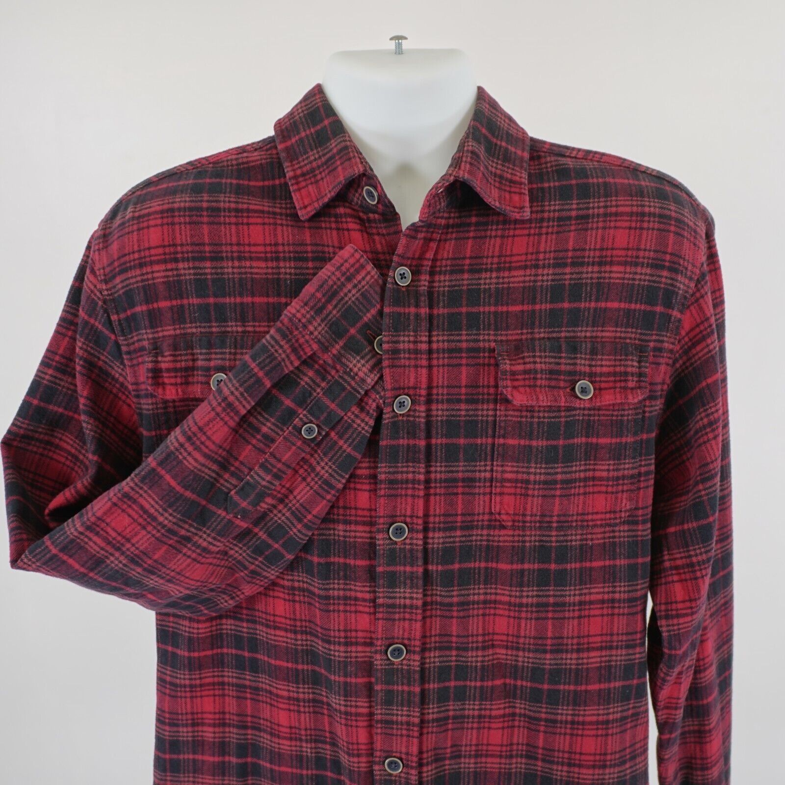 J.A.C.H.S. Mfg. Co. Jachs Red Red Plaid Flannel Medium Collared Dress Shirt Pock Size US M / EU 48-50 / 2 - 1 Thumbnail