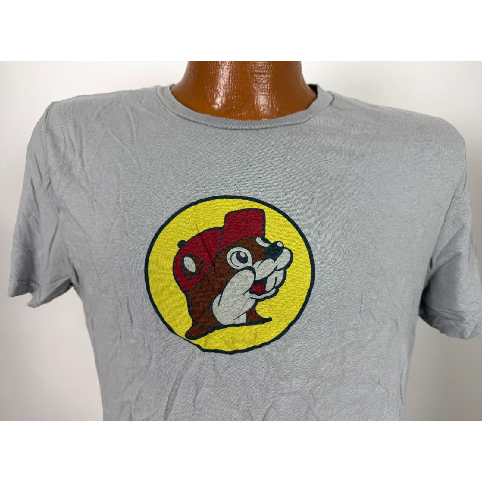 Vintage BUC-EE'S T-Shirt Men’s Medium Gray Cotton Graphic Print Short Sleeve Crew Neck Logo Double-Sided Size US M / EU 48-50 / 2 - 3 Thumbnail