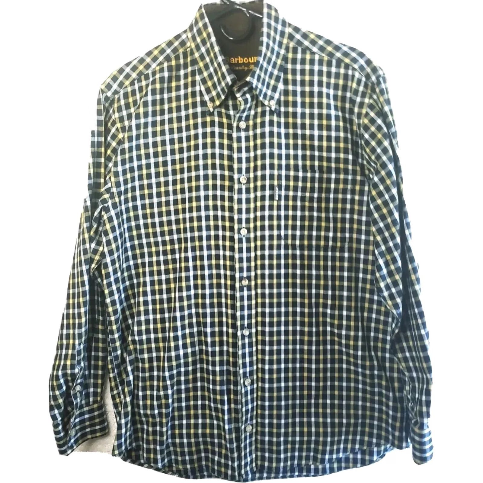 Barbour BARBOUR THE COUNTRY SHIRT BUTTON UP PLAID FLANNEL M Black Yellow White Mens Regular Cotton Shirt Button-Down Collared Vintage No Size US M / EU 48-50 / 2 - 2 Thumbnail