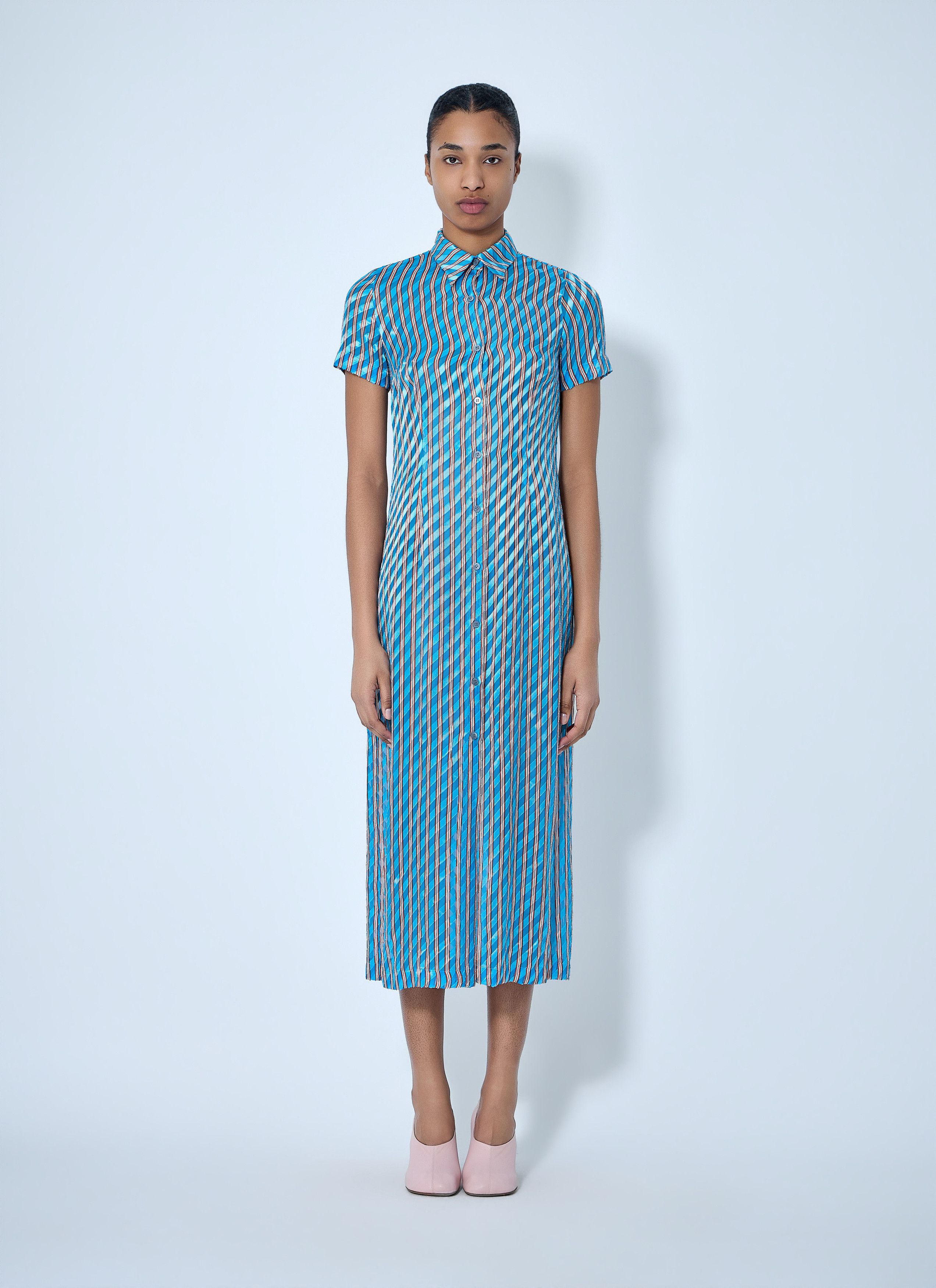Dries Van Noten Striped Midi Shirt Dress Size S / US 4 / IT 40 - 1 Thumbnail
