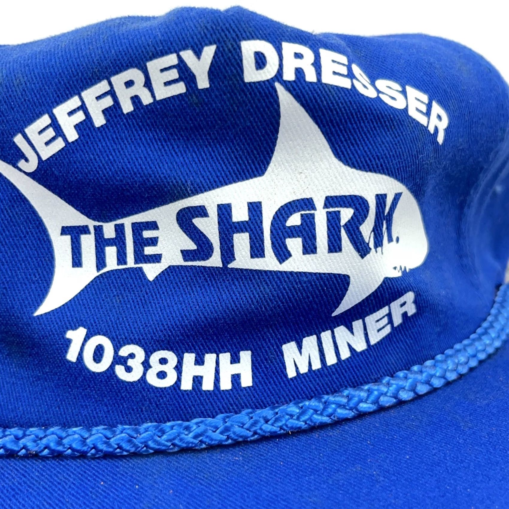 Coal VINTAGE Jeffrey Dresser Trucker Hat Cap The Shark Coal Miner Patch Miner Rope Blue Men Size ONE SIZE - 2 Thumbnail