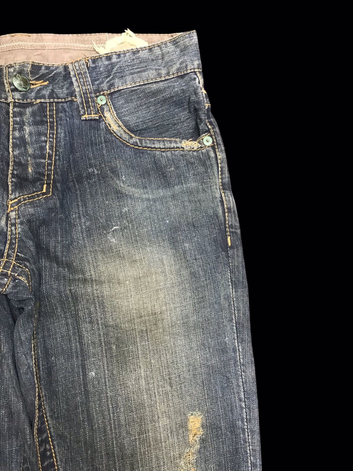 Seditionaries 💥90s Style💥Stitch Rusty Wash Distressed Denim F126 Size US 31 - 3 Thumbnail