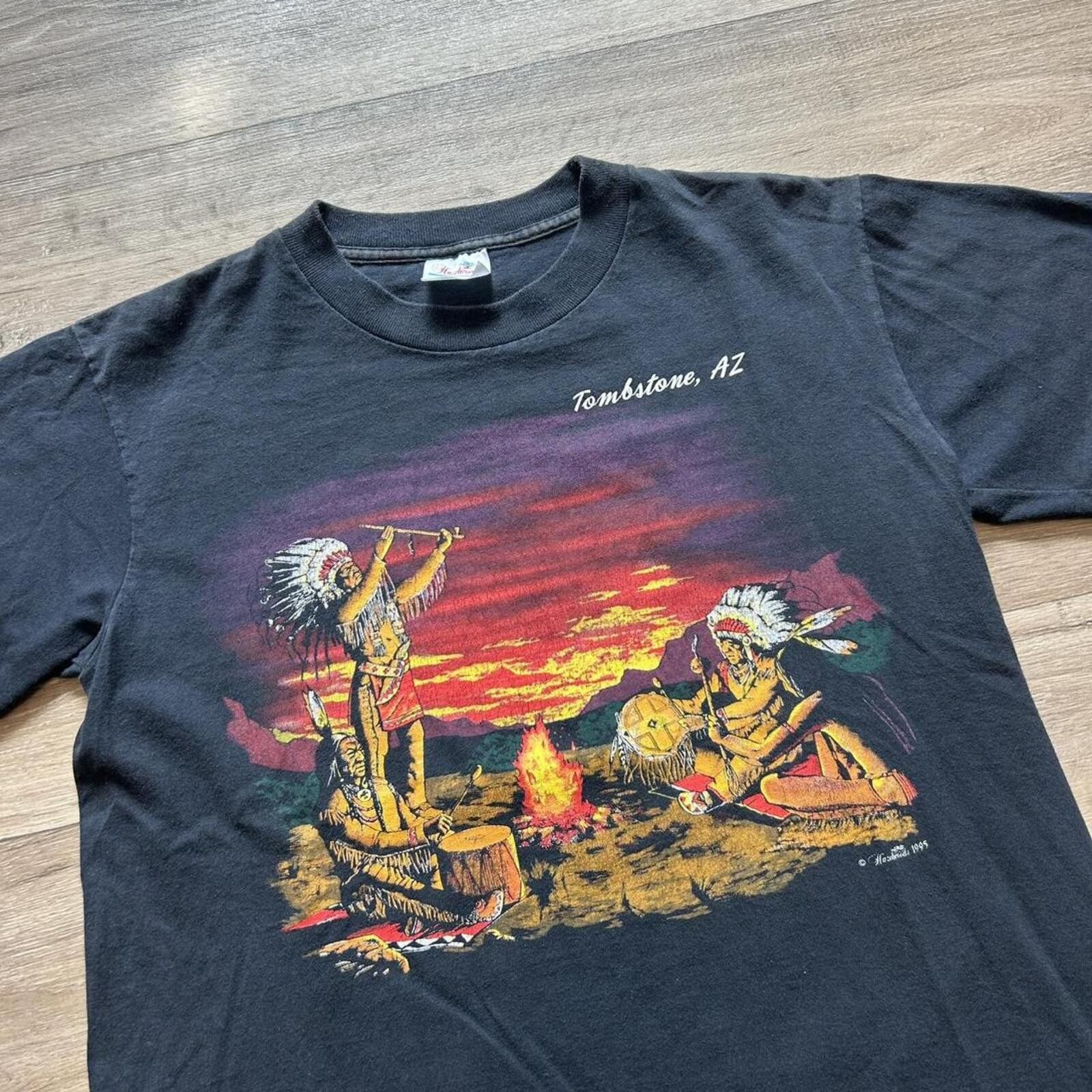 Native Vintage 90s Native American nature t shirt aop wrap around M Size US M / EU 48-50 / 2 - 2 Thumbnail