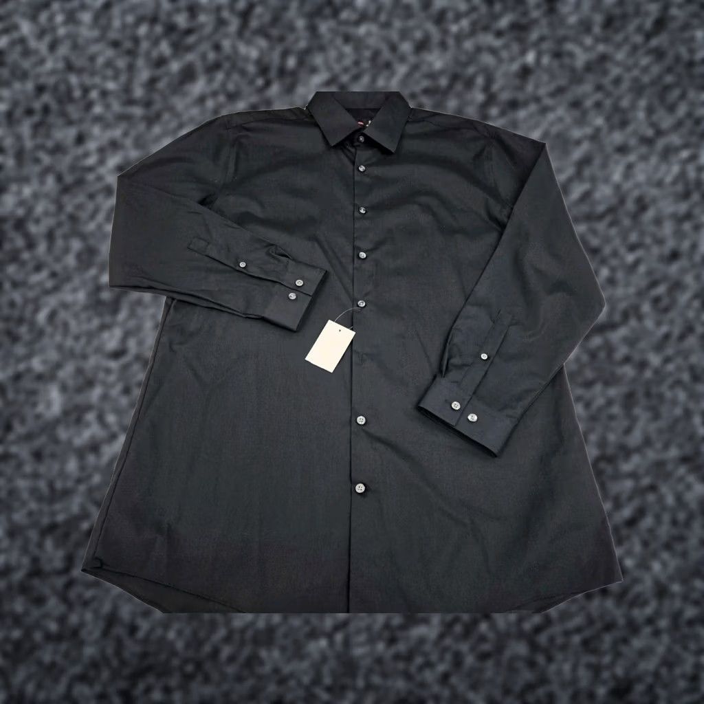 Vintage NWT J.Ferrari Mens Long Sleeve Slim Fit Black Shirt Size L 16-16.5/32-33 #8010 Size US L / EU 52-54 / 3 - 1 Thumbnail