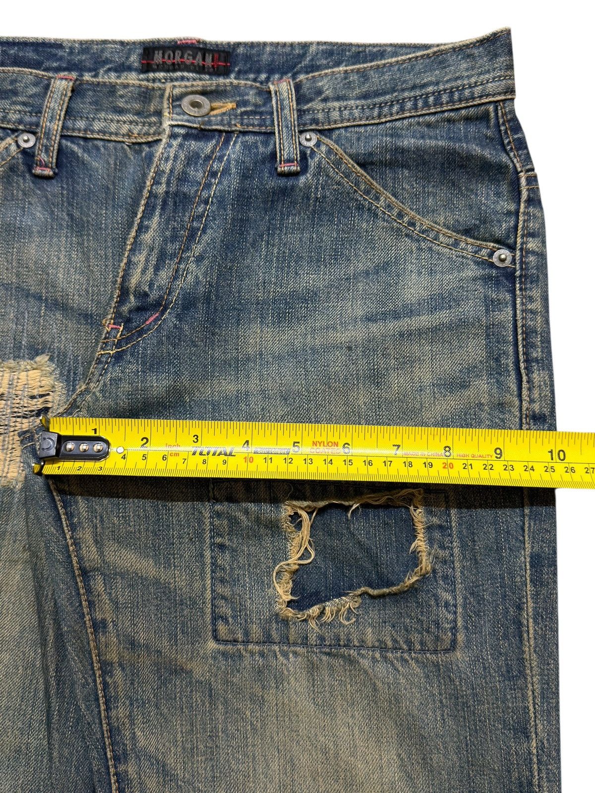Morgan Homme Vintage Japan Morgan Homee Sashiko Boro Distressed Wide Leg Size US 29 - 16 Thumbnail