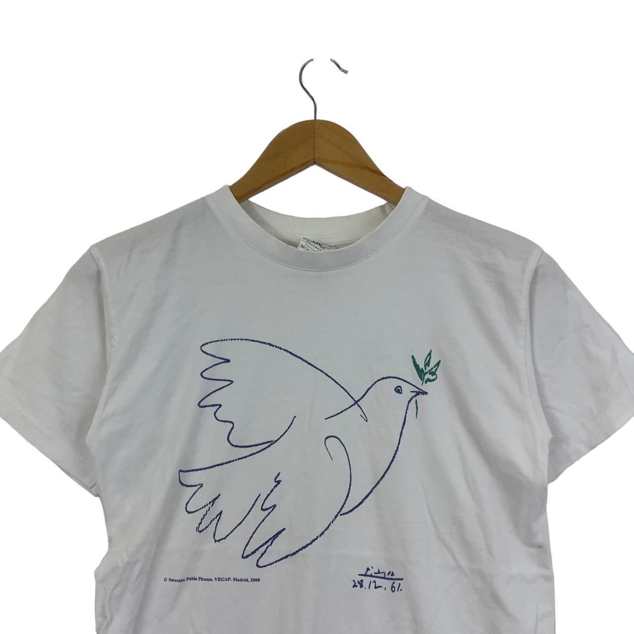 Vintage Vintage PABLO PICASSO Dove Of Peace Art Tee Shirt Size S / US 4 / IT 40 - 2 Thumbnail